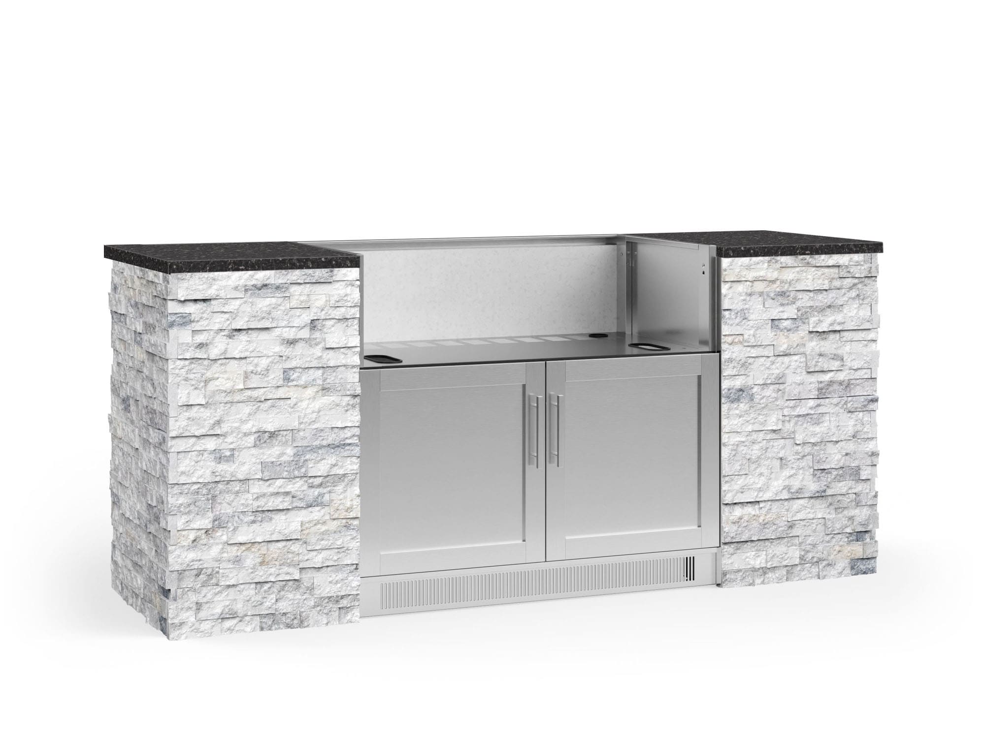 NewAge Products 68611 Signature Series Stainless Steel 6 -Piece 79.16-in W x 25.5-in D x 37-in H Modular Outdoor Kitchen Set