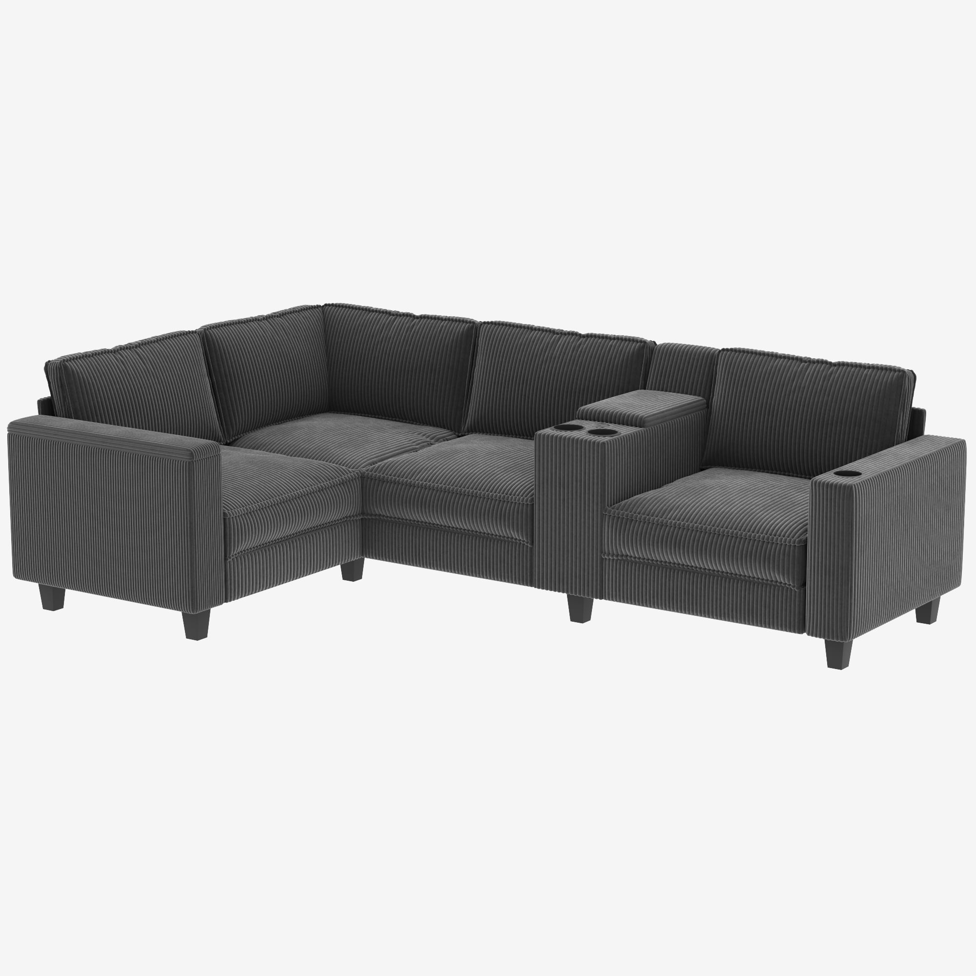 Bybafun YC5200087 105.5-in Modern Gray Velvet Sofa