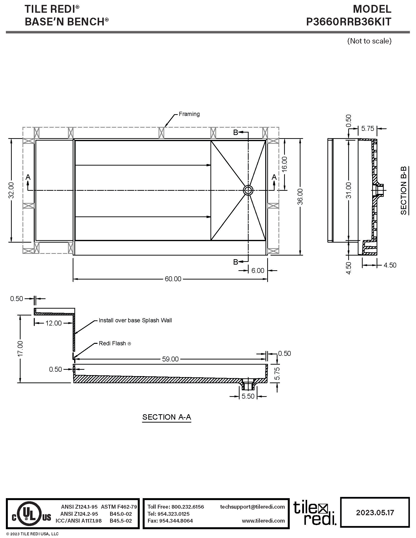 Tile Redi P3660RRB36KIT Shower-Floors - View #7
