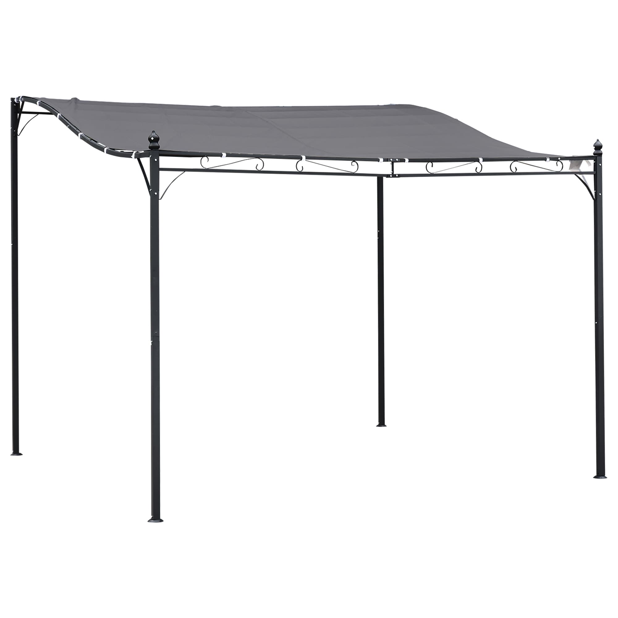 Kahomvis AOS-QP109-075 10x 10ft Steel Outdoor Pergola Gazebo 9-ft 8-in W x 9-ft 8-in L x 8-ft 2-in H Gray Metal Freestanding Pergola with Canopy