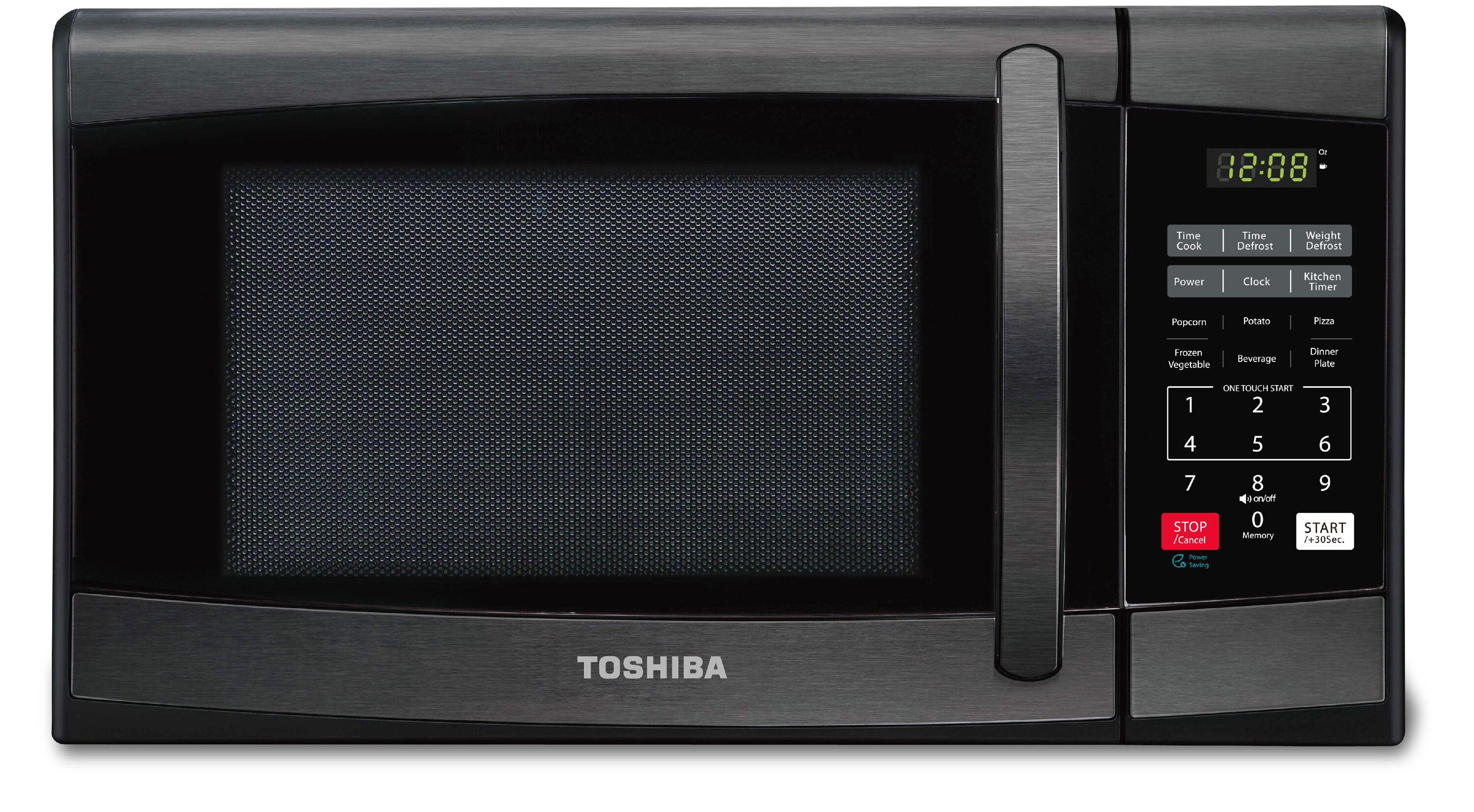 Toshiba 0.9-cu ft 900-Watt Countertop Microwave (Black Stainless 