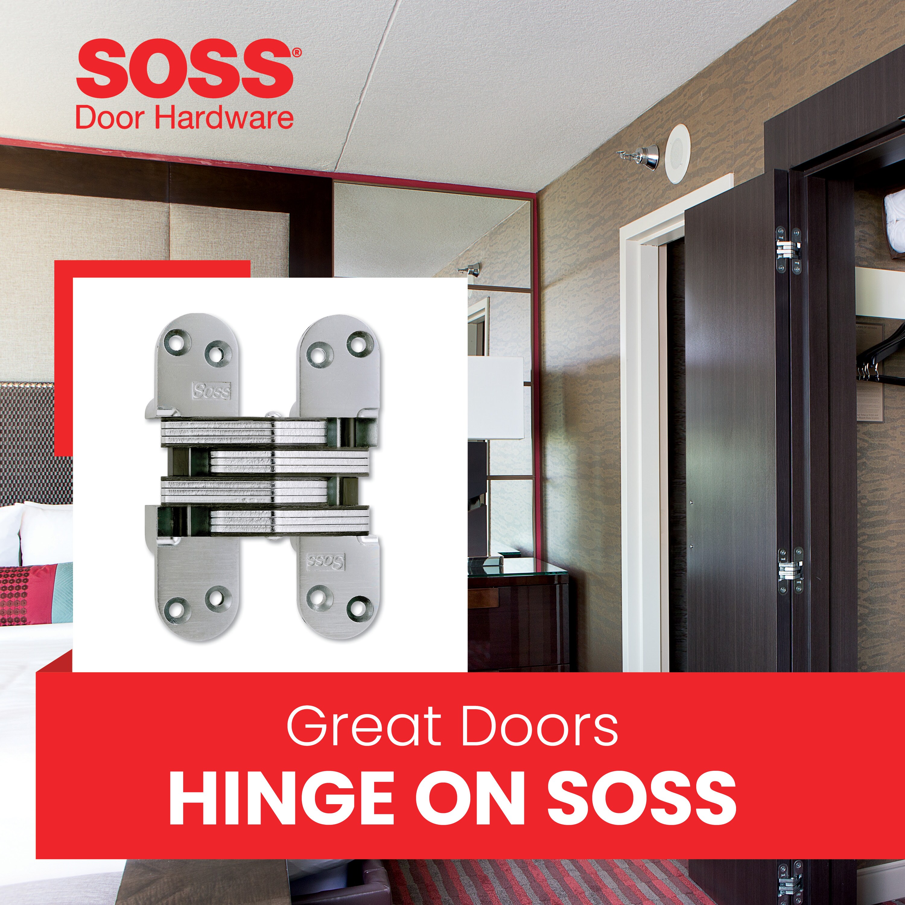 SOSS 220 5-1/2-in H Satin Chrome Mortise concealed Interior Door Hinge ...