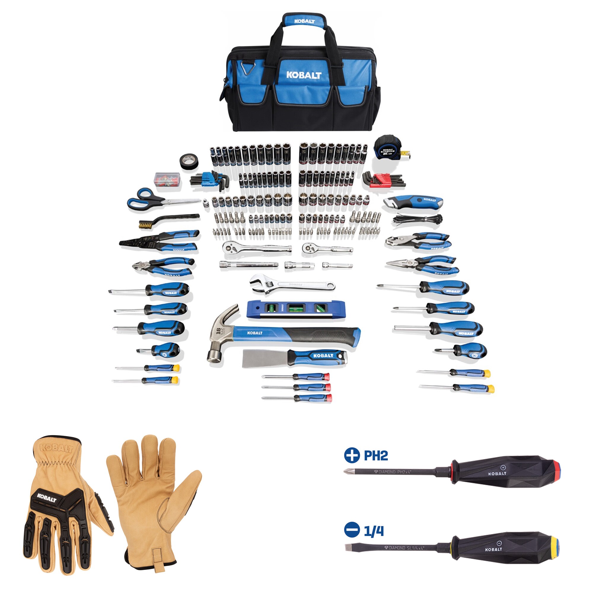 Kobalt  2-Piece Tpr Handle Slottedhead and Phillips Screwdriver Set Collection