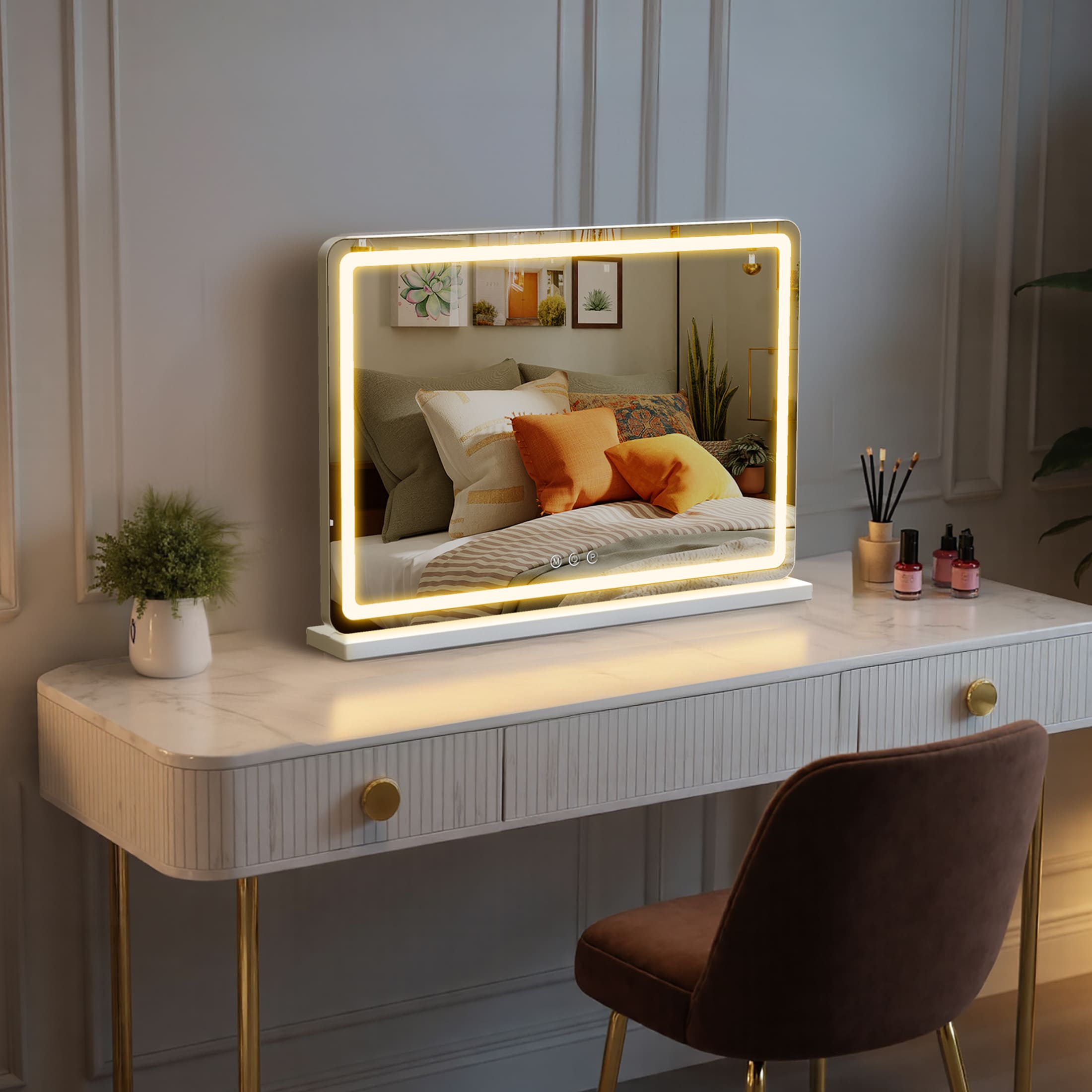 Sweetcrispy L-MI-DHZ-U1922-WT Makeup-Mirrors - View #2