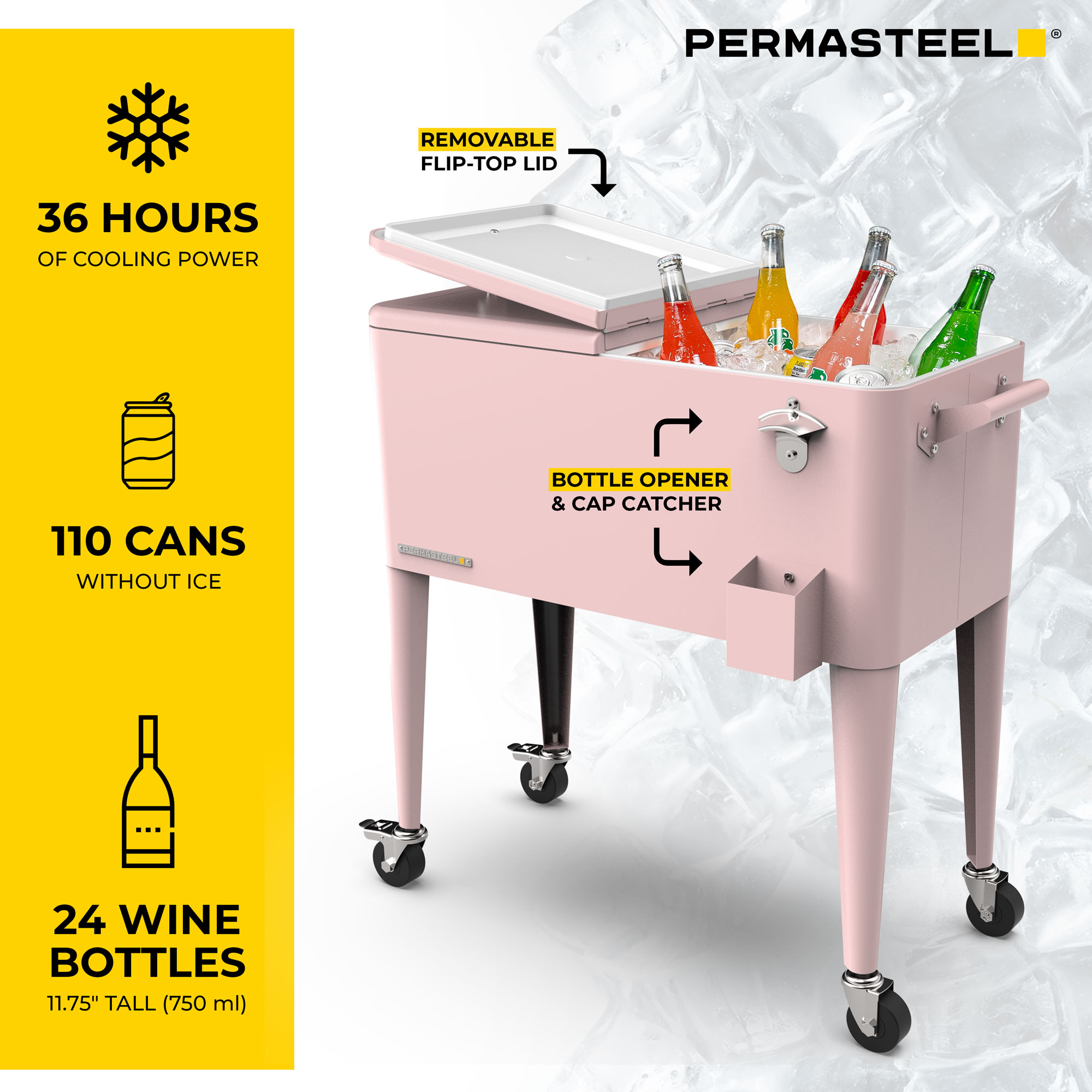 Permasteel PS-203 PINK Beverage-Coolers - View #3