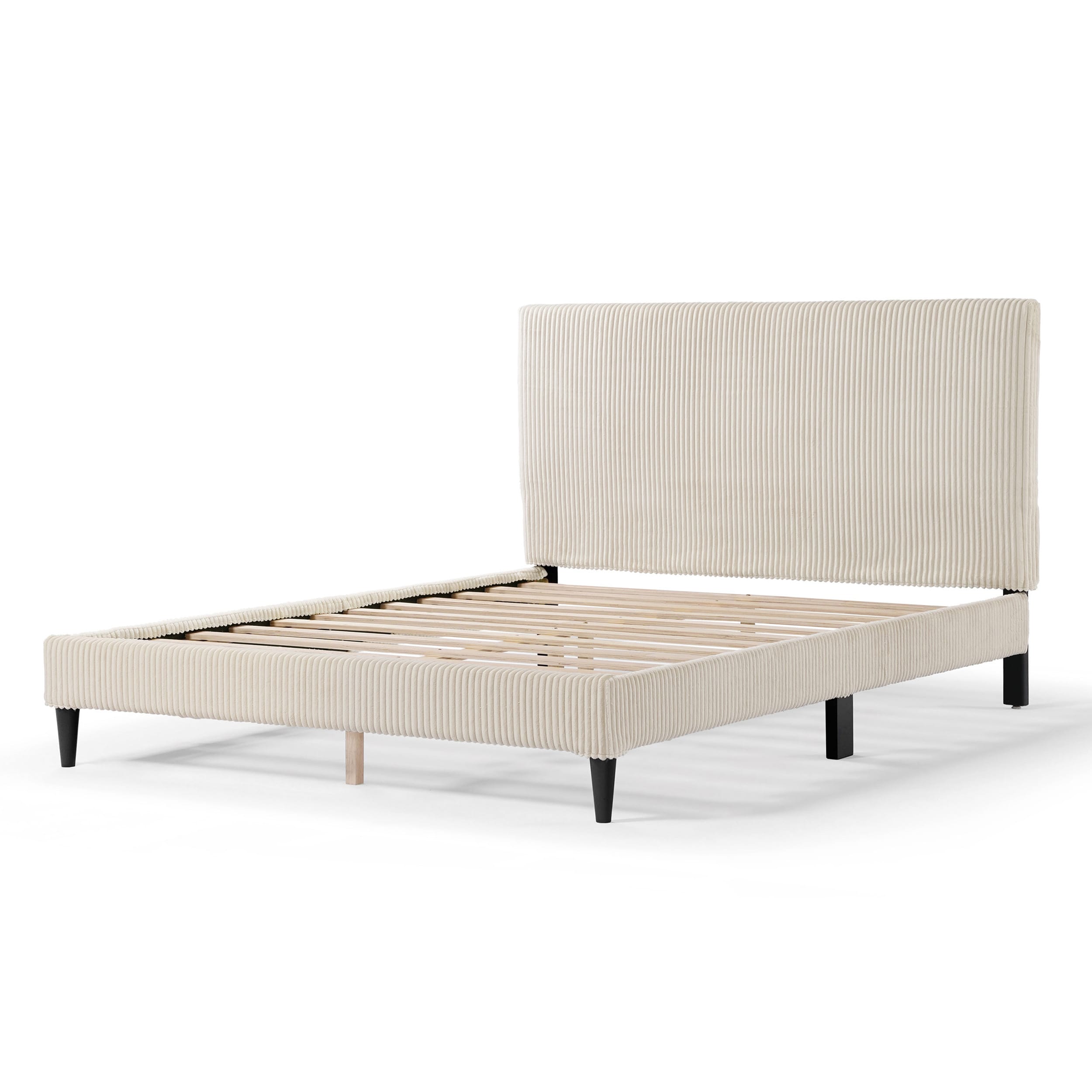 Furniture of America EC-7231IV Claude Beige Corduroy Furniture throw Slipcover 63.2-in W x 42.5-in H x 83.5-in D