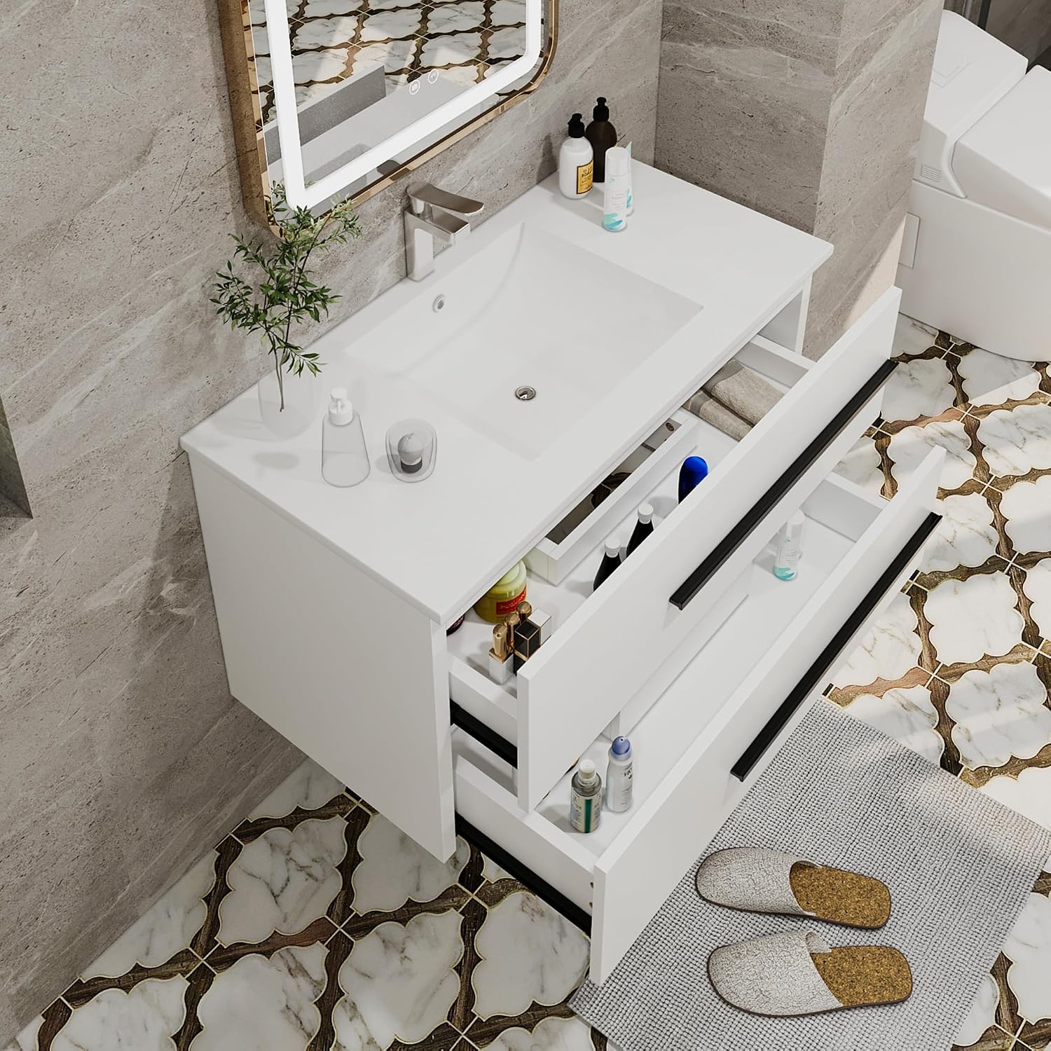 KAIMAXUS KM003-36IN-WH Bath-Vanity-Combo - View #2