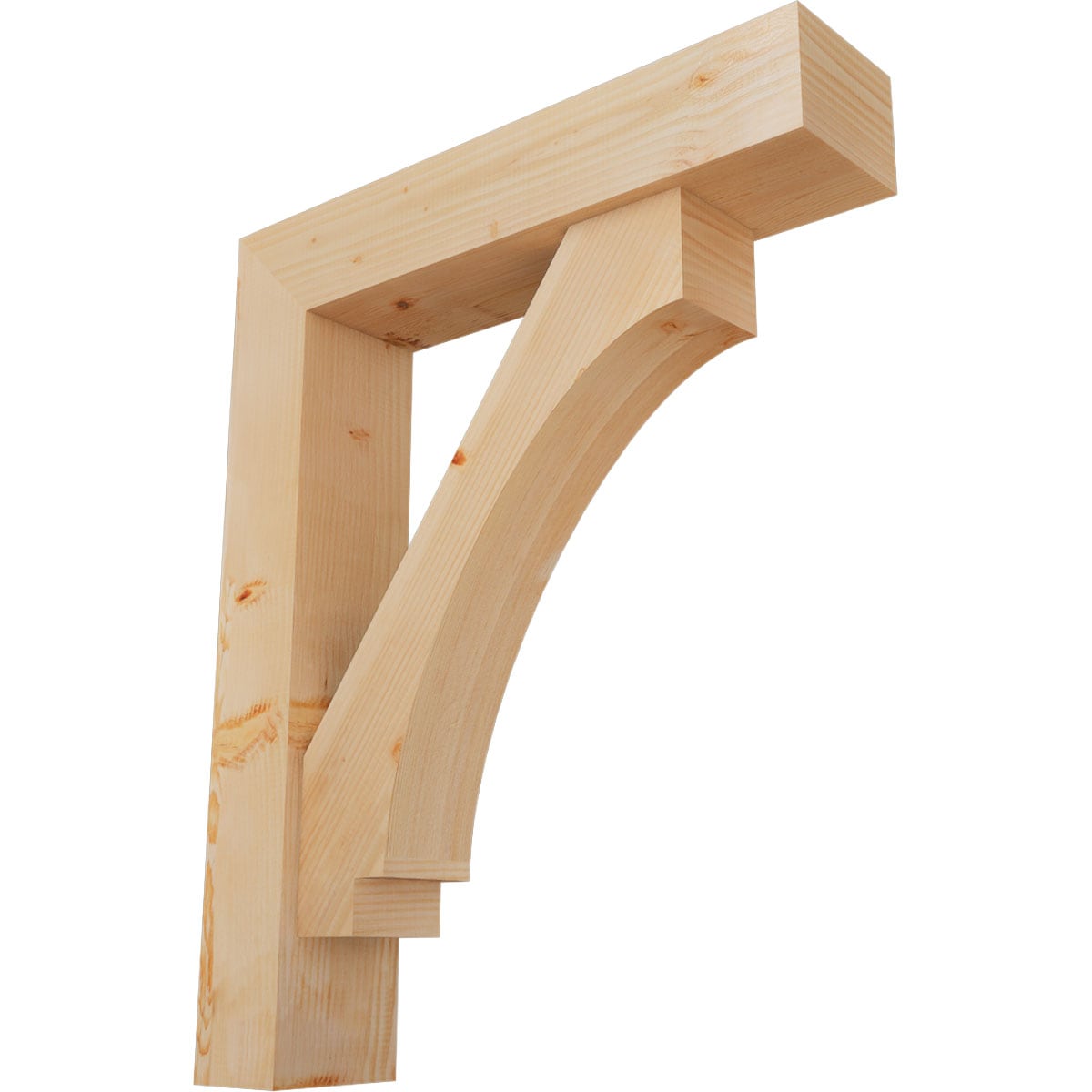 Ekena Millwork 1462995 Imperial Block Smooth Bracket with Offset Brace 7-1/2-in x 34-in x 42-in Douglas fir Brown Wood Standard bracket