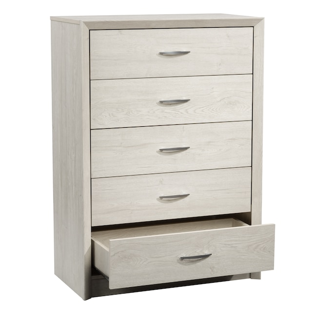 Oak 5 Drawer Standard Dresser, 5 Foot Tall White Dresser