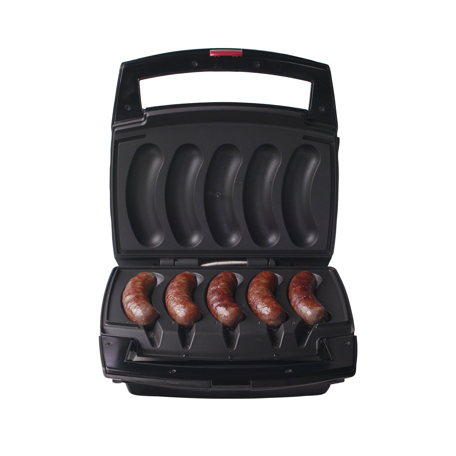 Sizzling Sausage 3-in-1 Black Indoor Electric Grill with Removable Plates 