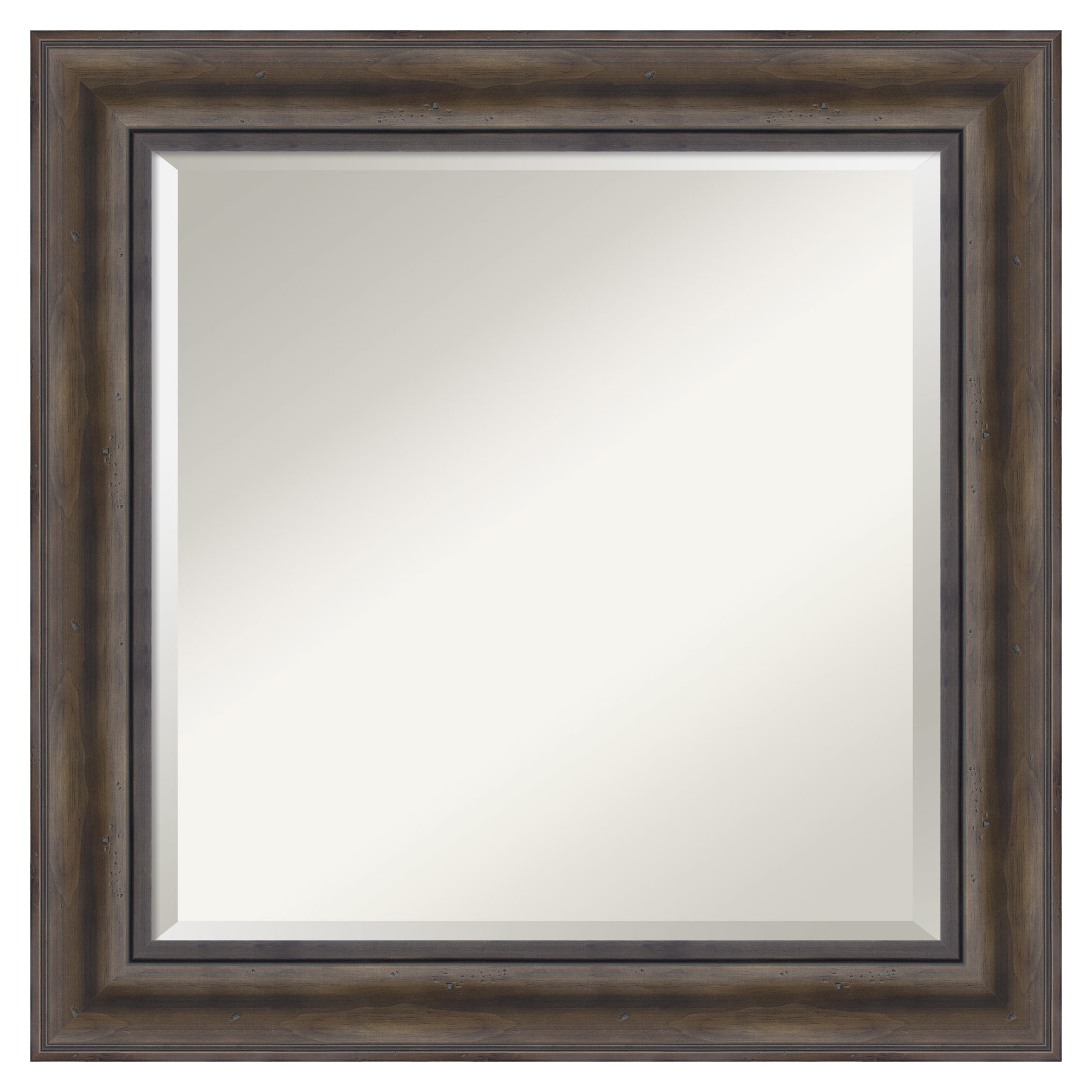 Amanti Art DSW4407156 Rustic Pine Frame 25.38-in x 25.38-in Bathroom Vanity Mirror (Distressed Brown)