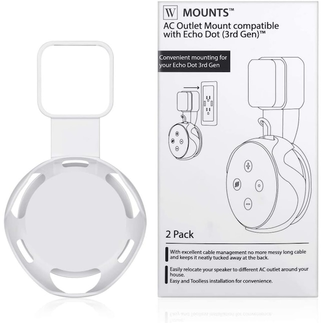 AC Outlet Wall Mount Compatible with Echo Dot (3rd Gen) - Flexible Mounting for Your Alexa Smart Speaker (1-Pack, White) AC Outlet Wall Mount Compatible with Echo Dot (3rd Gen) - Flexible Mounting for Your Alexa Smart Speaker (1-Pack, White)
