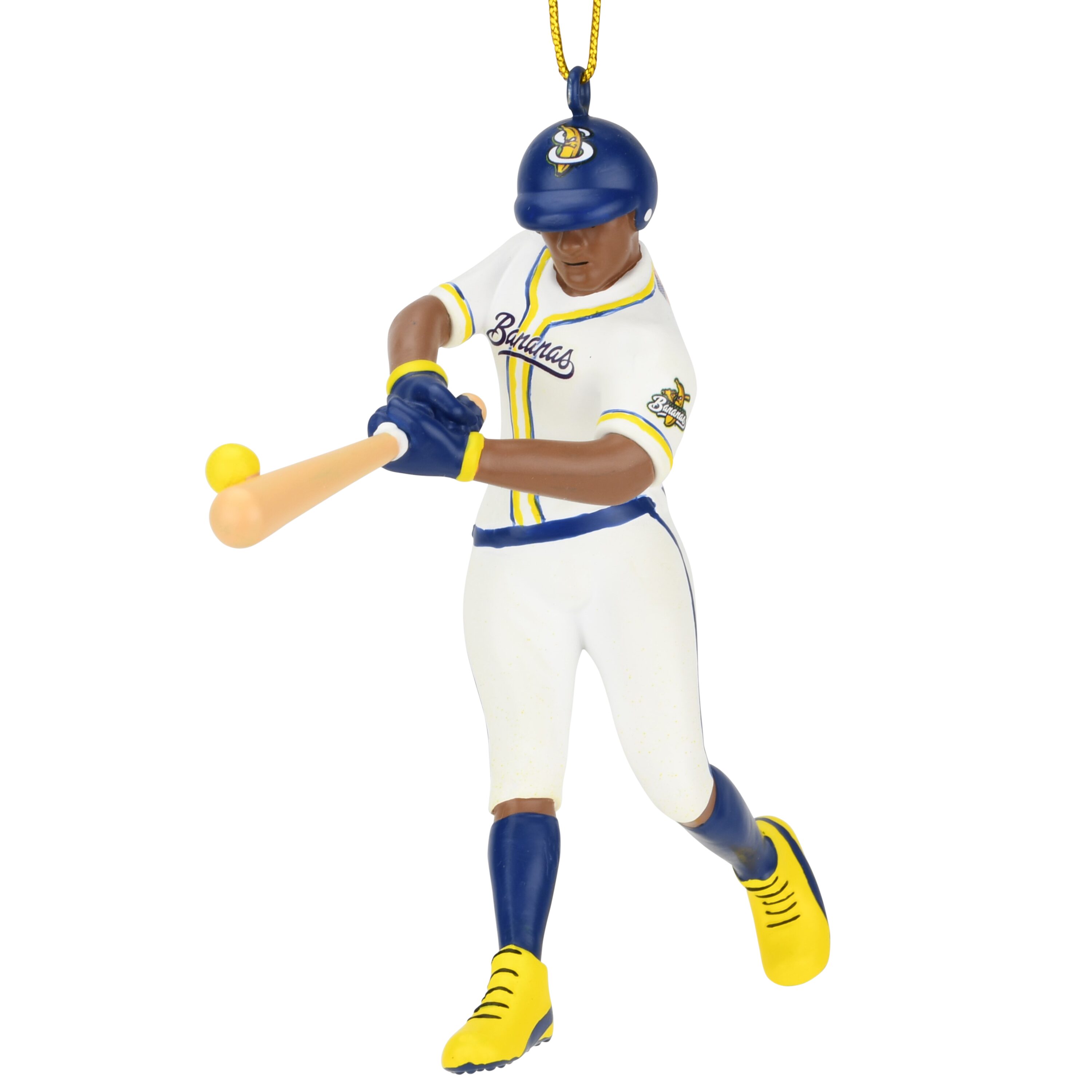 Tree Buddees  x Savannah Bananas Player Official Banana Ball Ornament - Limited Edition (Dark Tone Batter - White Jersey)