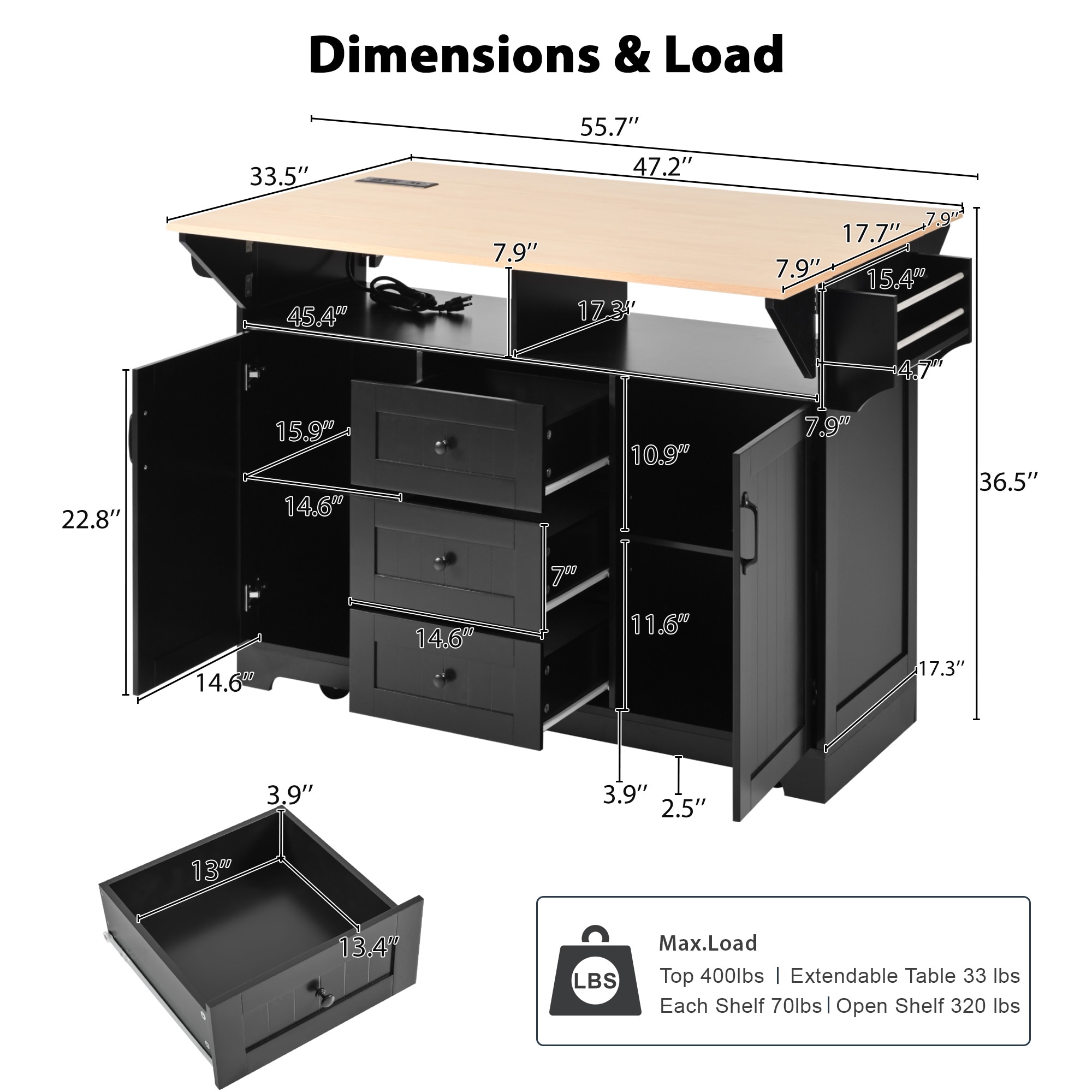 Kahomvis KK-QPO2-17B Kitchen-Furniture - View #3