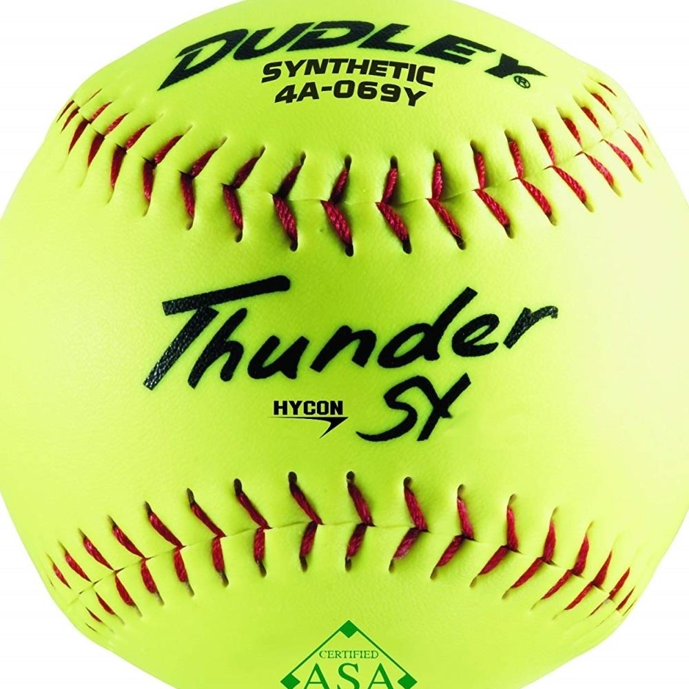  TRVAL121234 Spalding Sports Div Russell 247451 12 in. Dudley ASA Poly Core Synthetic Cover Thunder SY Softball- Pack of 6