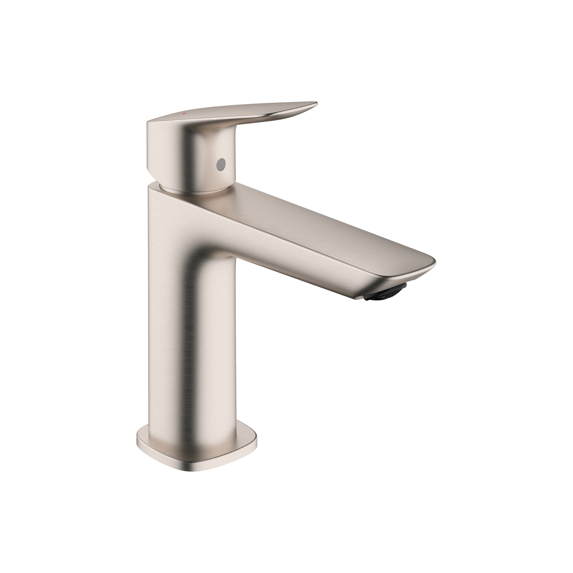 Transitional Brushed Nickel 7" Single Hole Bathroom Faucet