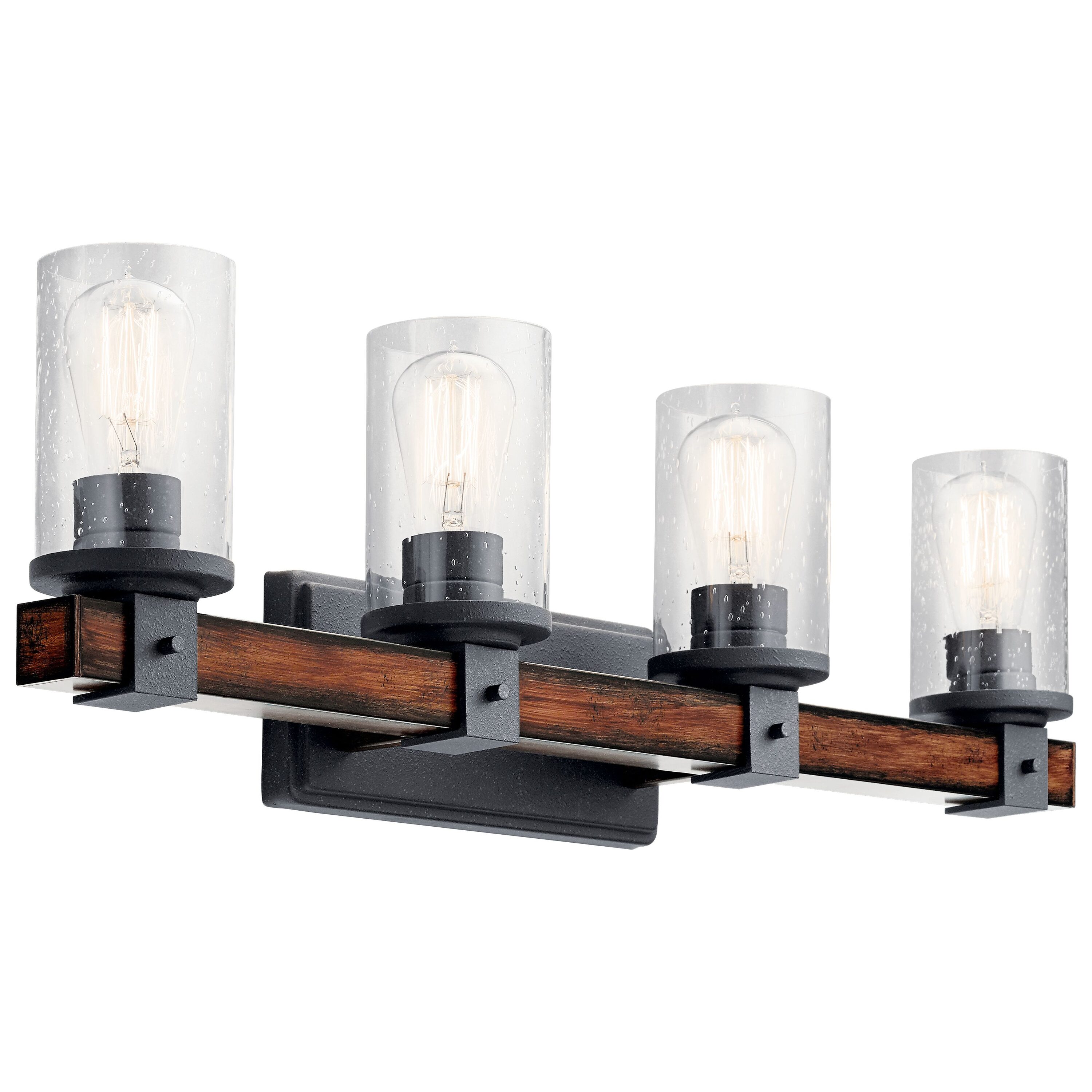 Barrington 29.5-in 4 -Light Distressed Black Rustic Vanity light