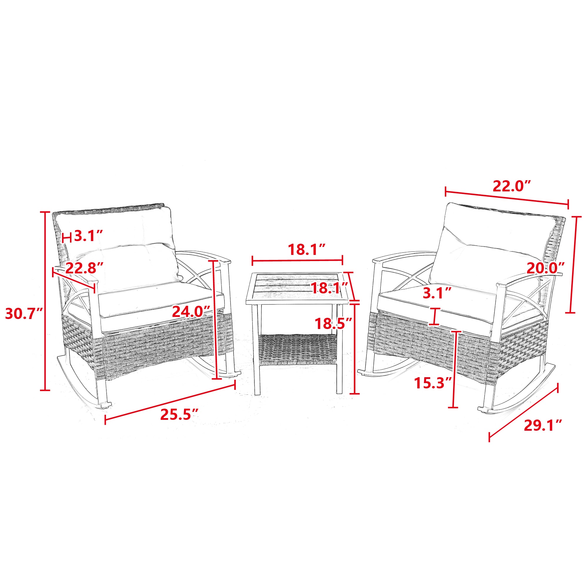 ToolCat LS2-158-HW Patio-Conversation-Sets - View #4