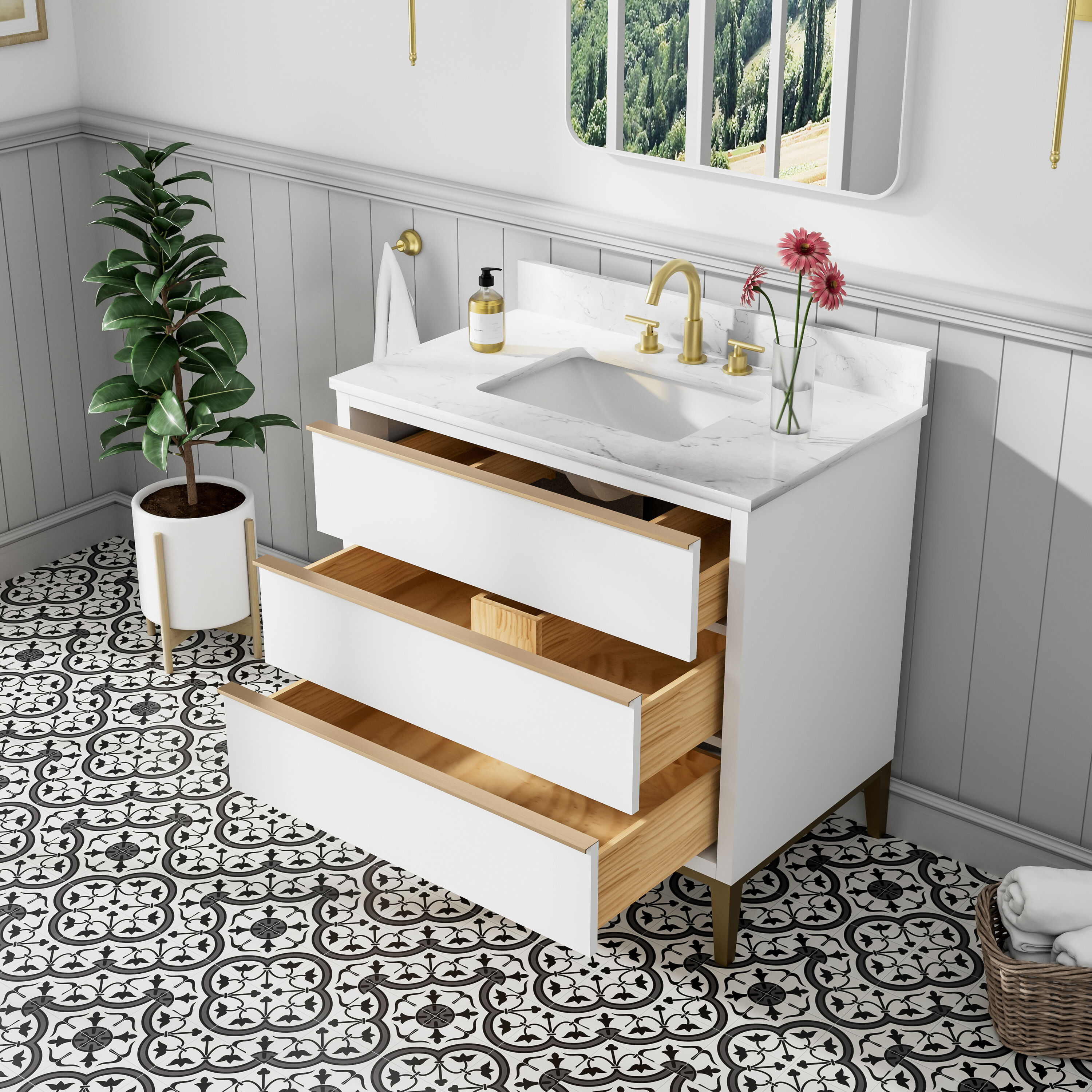 WELLFOR TO-ED-BV30GYBK Bath-Vanity-Combo - View #3