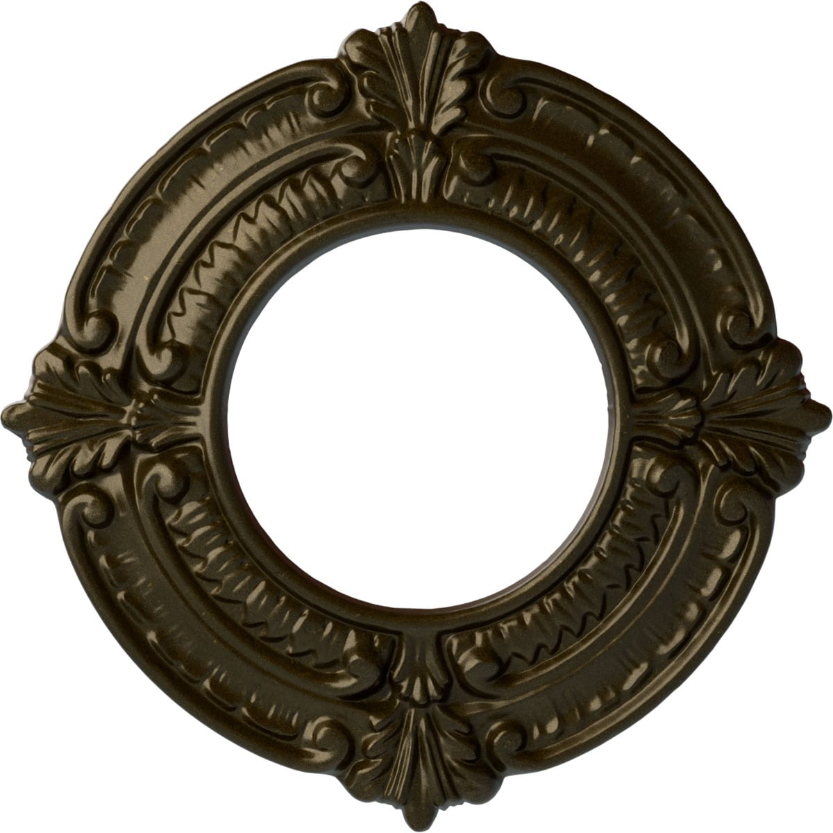 Ekena Millwork CM09BNGGS Benson 9-in W x 9-in L Painted Green Gold Polyurethane Whole Ceiling Medallion