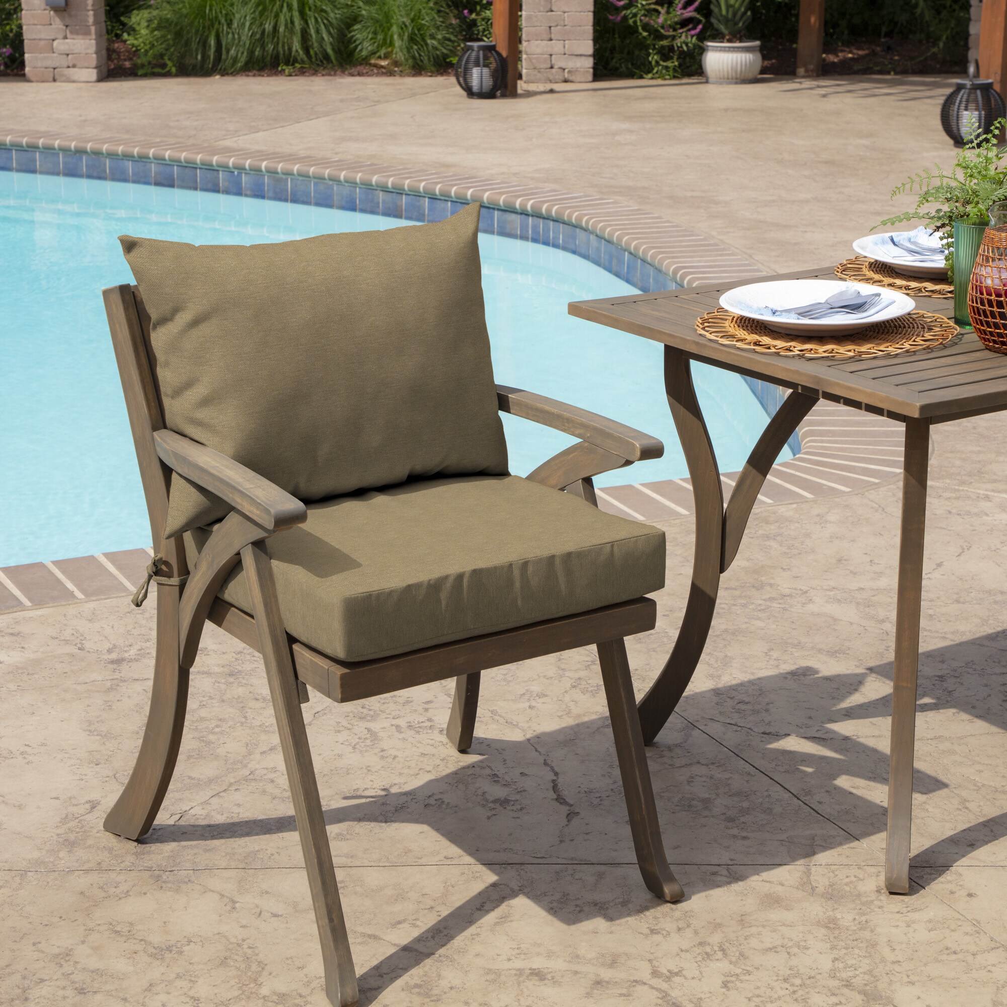 Arden selections tan outdoor best sale deep seat cushion set