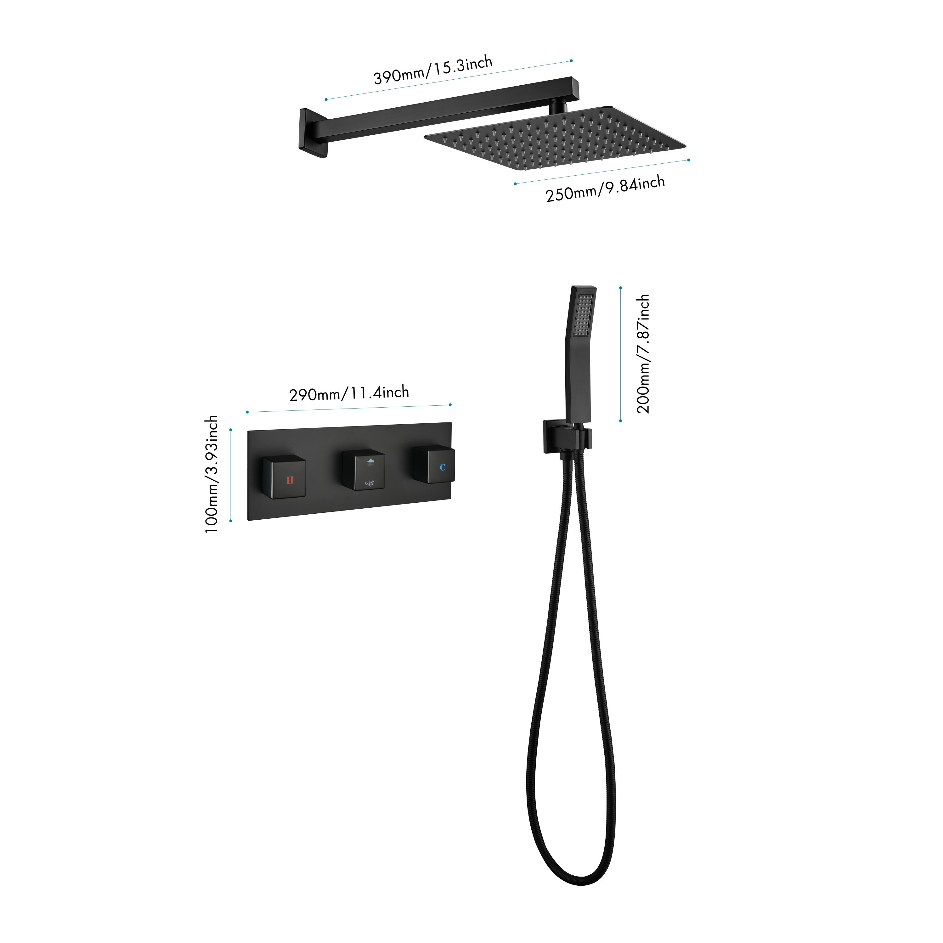 Tatayosi T182570 Showerhead-Bar-Panels - View #2