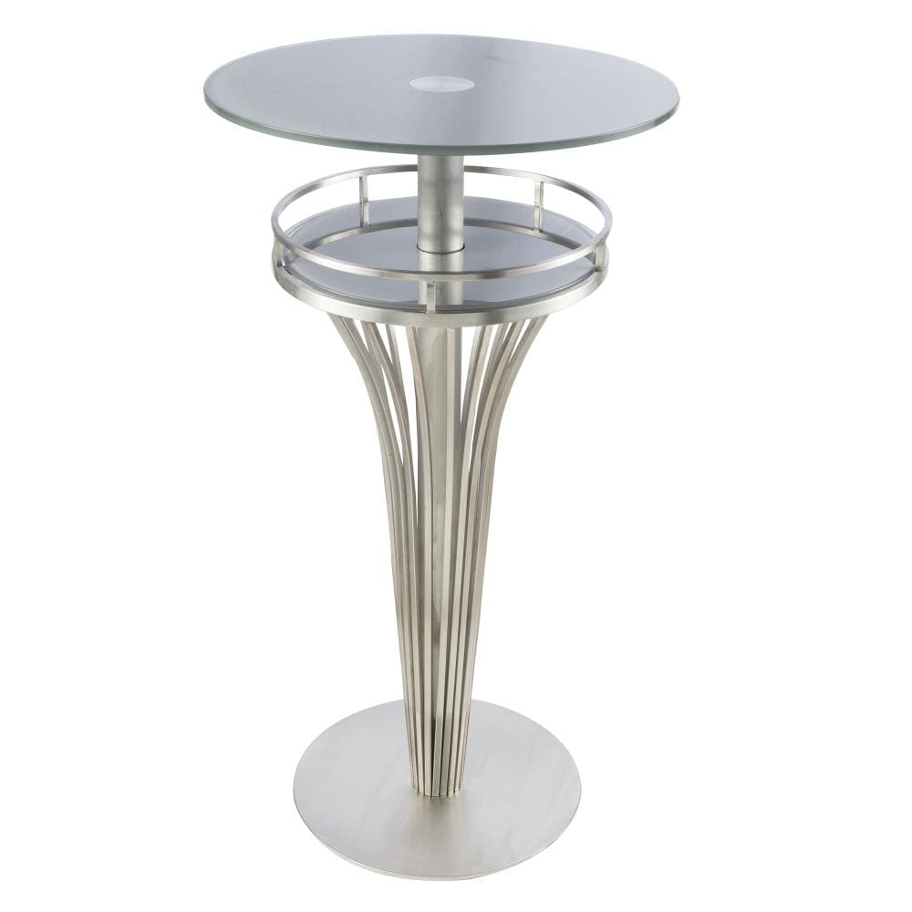 brushed nickel pub table