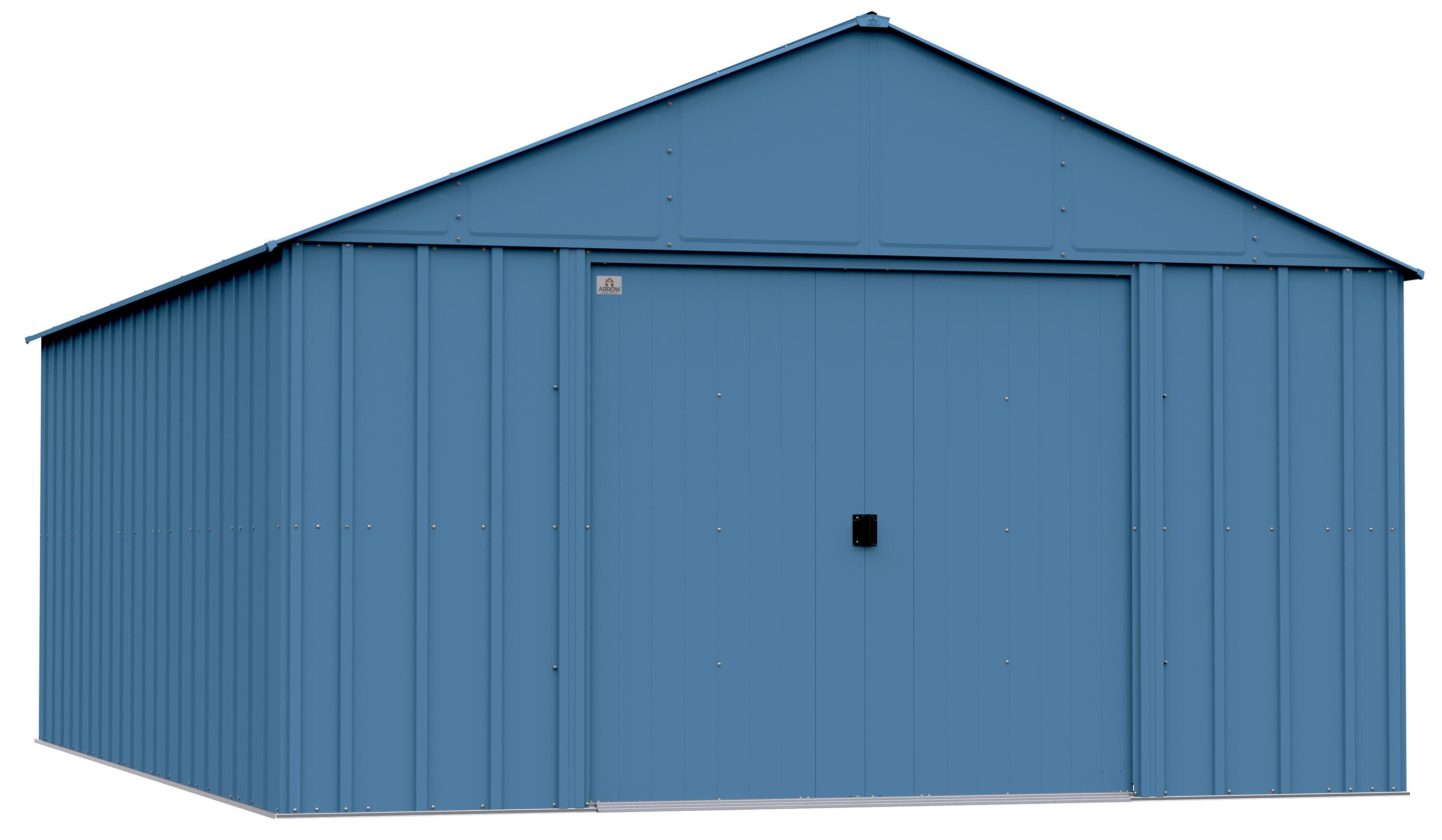 17 ft Blue Grey Galvanized Steel Storage Shed Kit