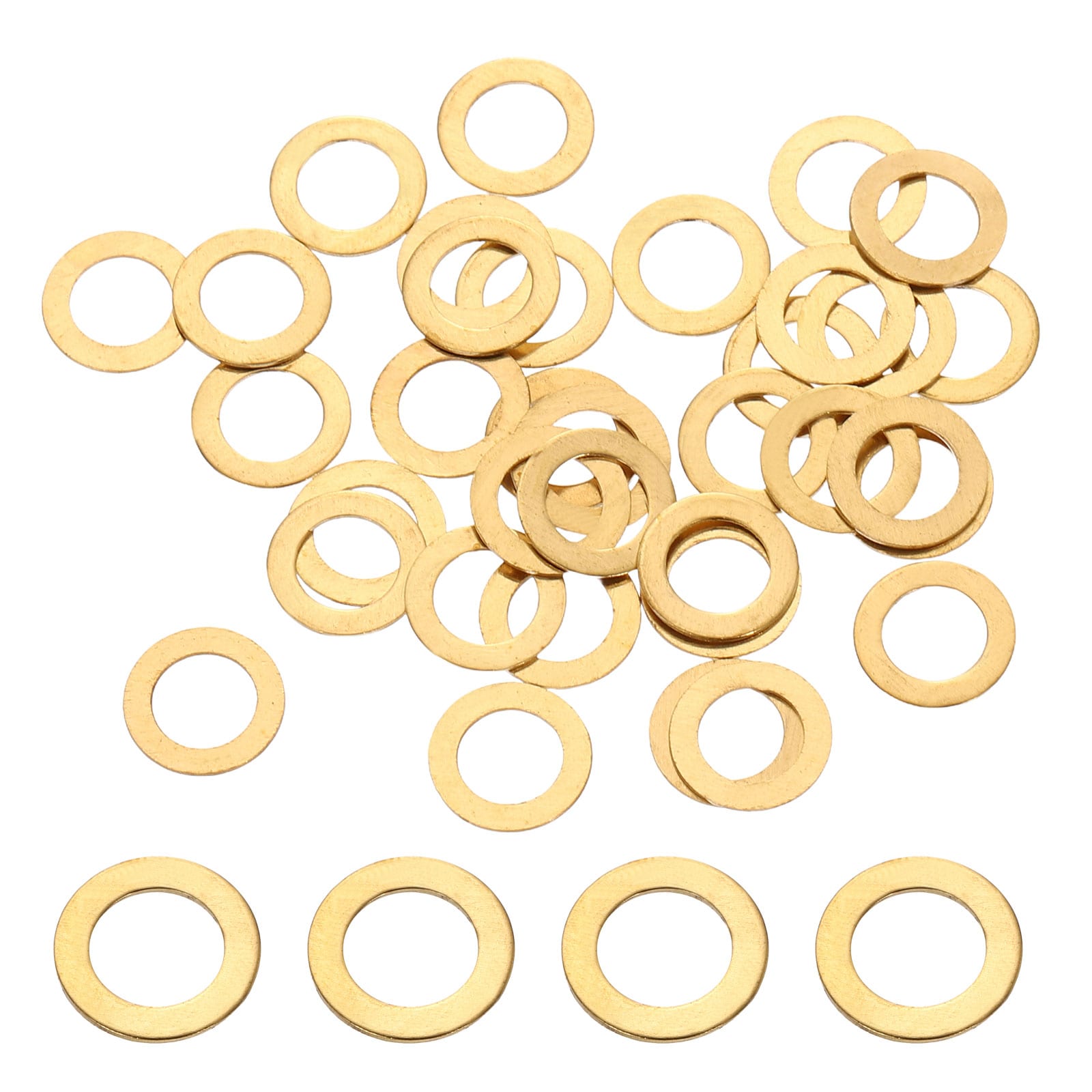 PATIKIL M6 Brass Flat Washer 100pcs 6mm ID 10mm OD 0.5mm Thick Metric Washers Metal Sealing Gasket Ring for Screws Bolts Factories Home Outdoor Projects