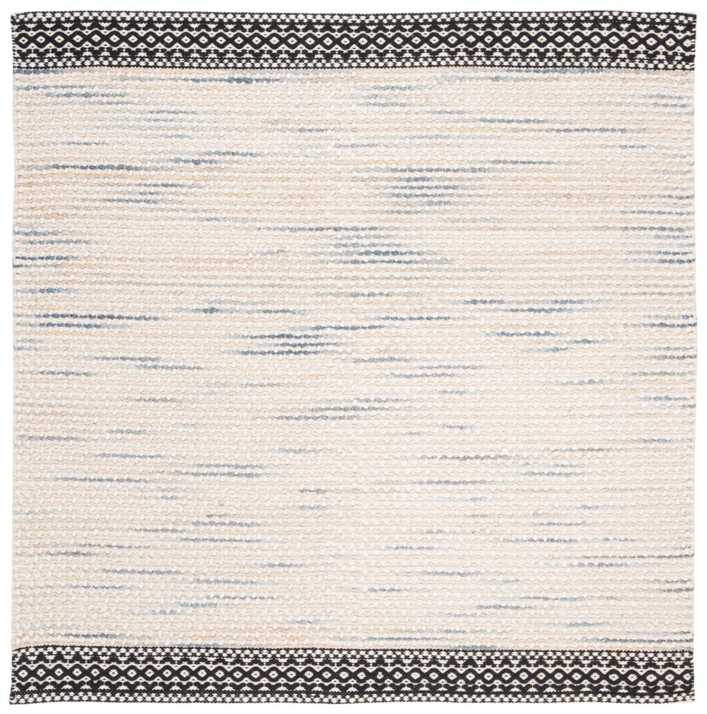 Safavieh NAT106Z-6SQ Natura Biscayne 6 x 6 (ft) Wool Blue/Ivory Square Indoor Coastal Area rug