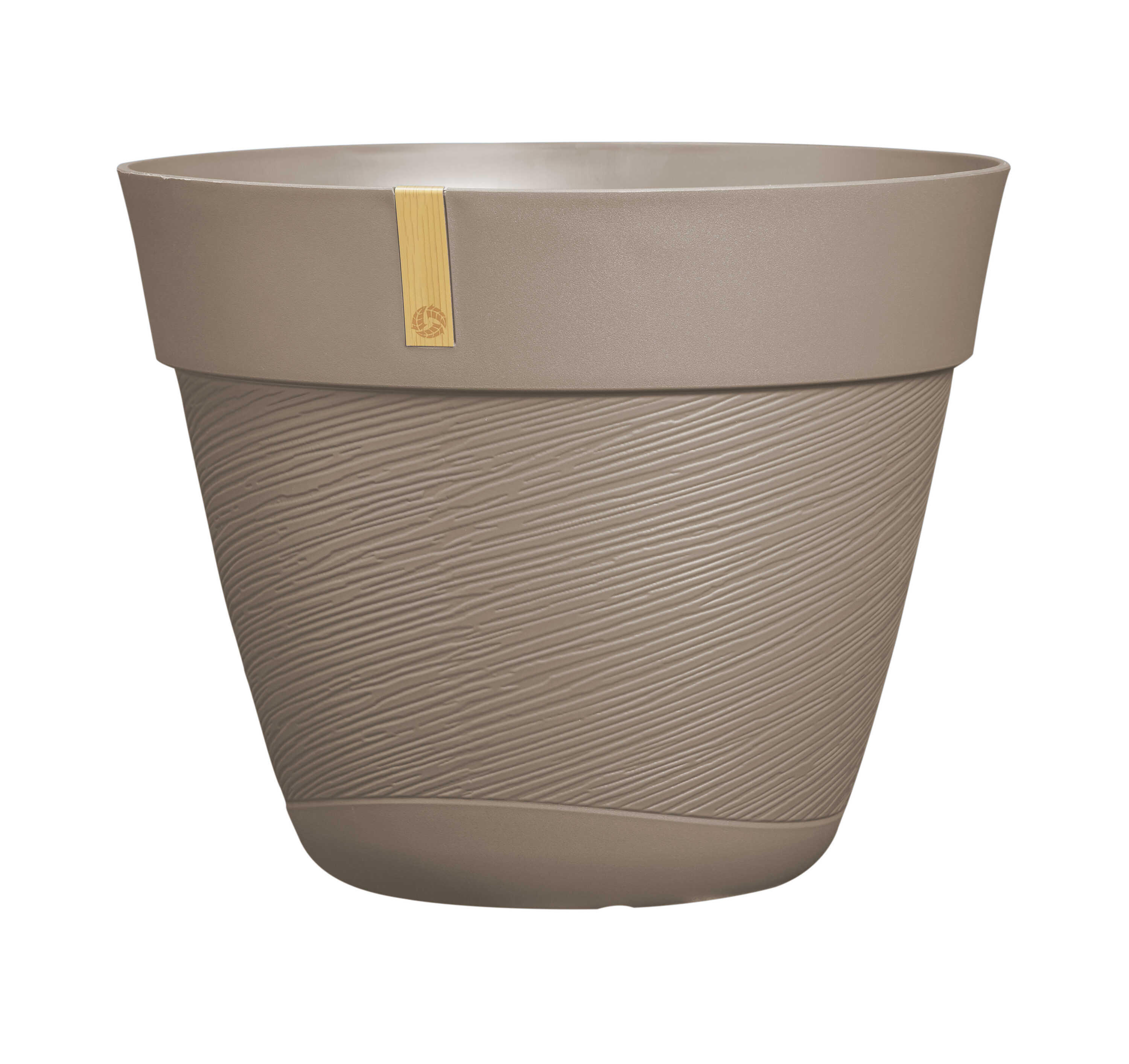 Grosfillex UT913181 Round 13.78-in W x 11.02-in H x Brown Resin Indoor/Outdoor Planter