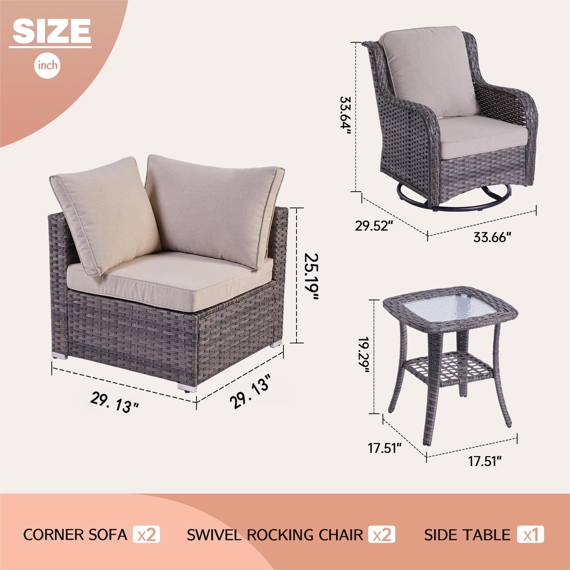 Ovios HP605Y Patio-Conversation-Sets - View #7