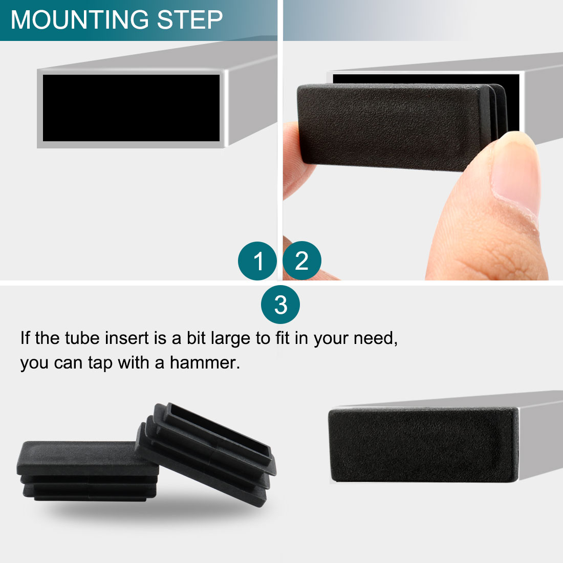 Unique Bargains 21pcs 15 x 40mm Plastic Rectangle Ribbed Tube Inserts ...