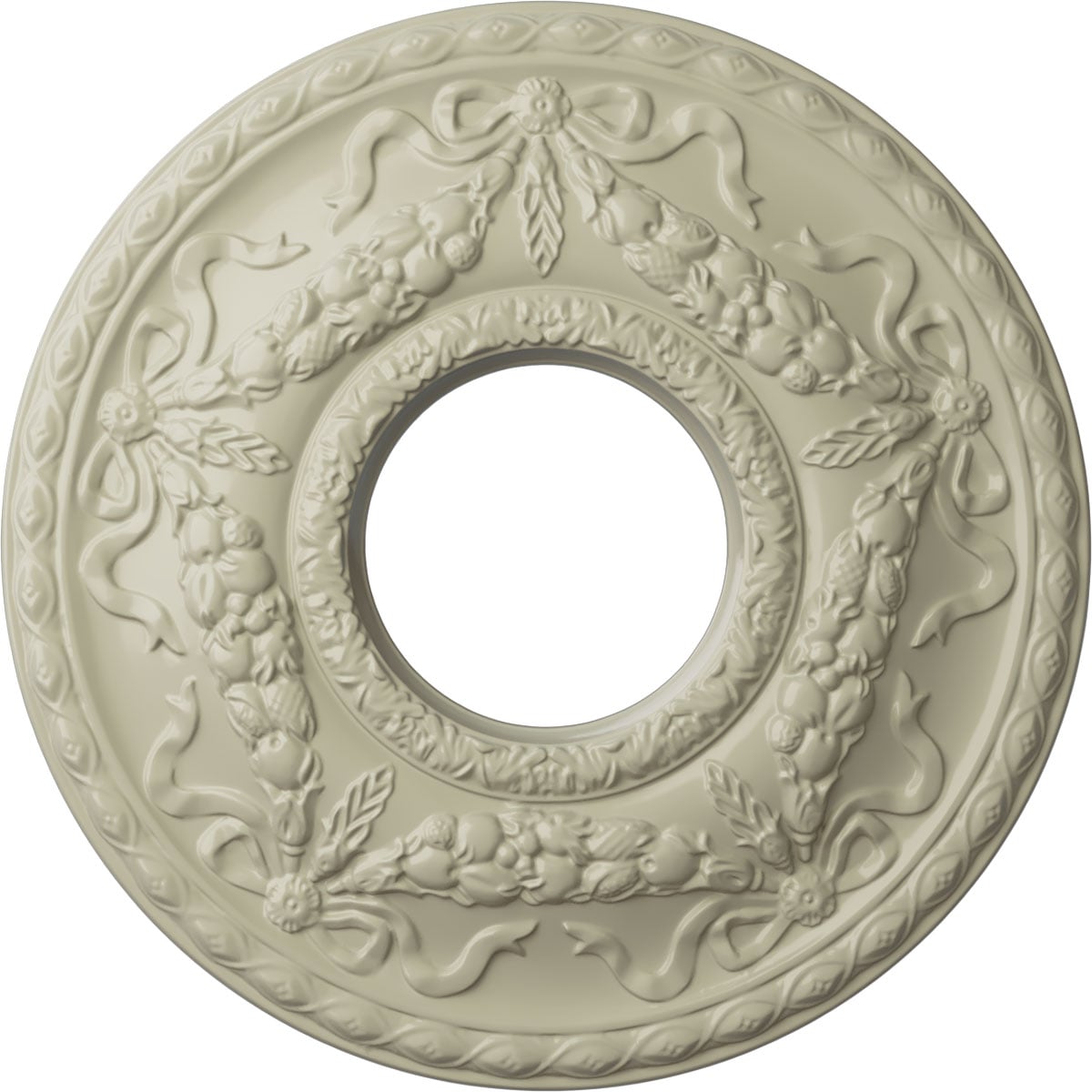 Ekena Millwork CM26HUCYF Hurley 22.125-in W x 22.125-in L Painted Clear Yellow Polyurethane Whole Ceiling Medallion