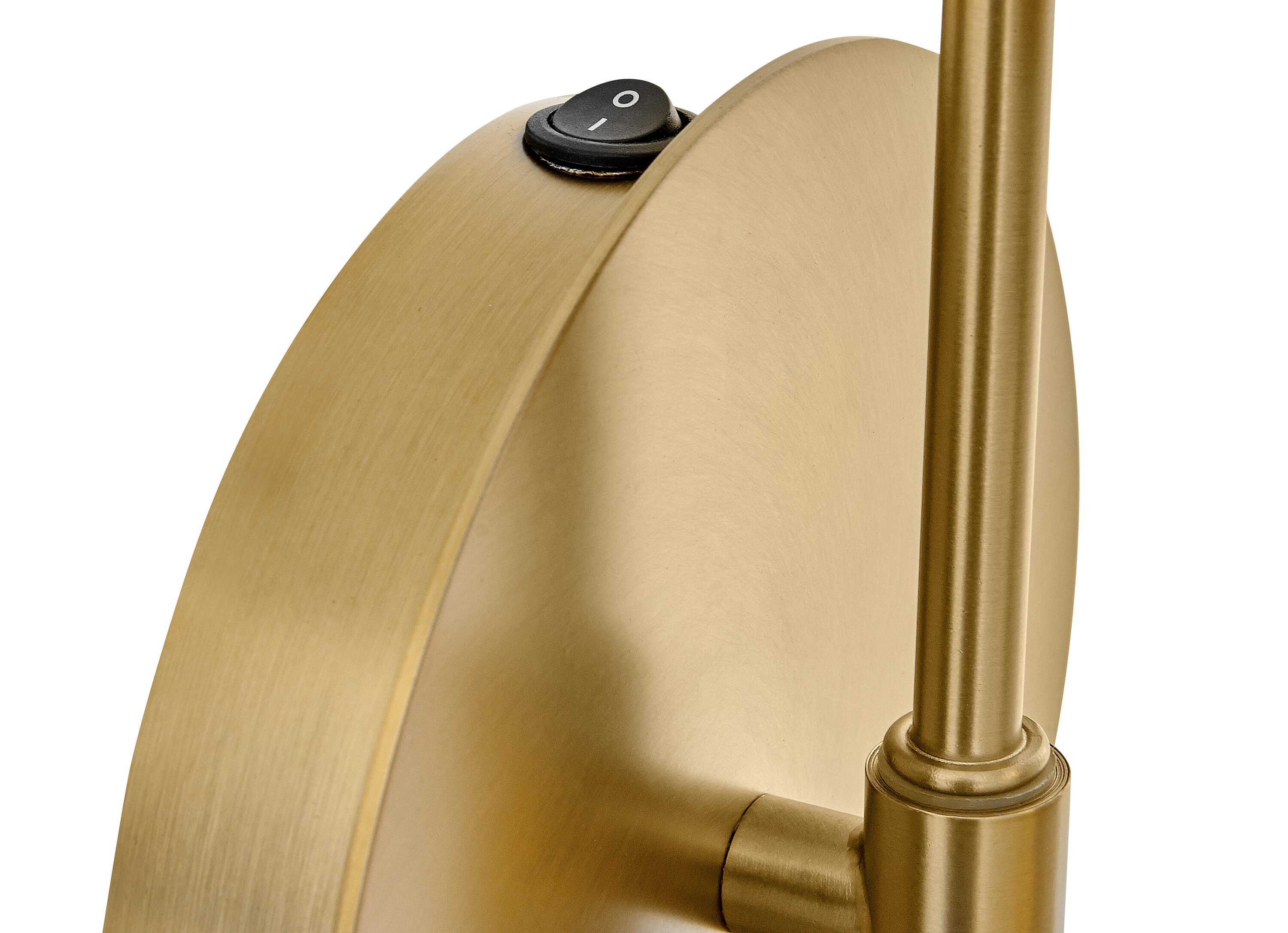 Lou Lacquered Brass and Black Mid-Century Modern Sconce