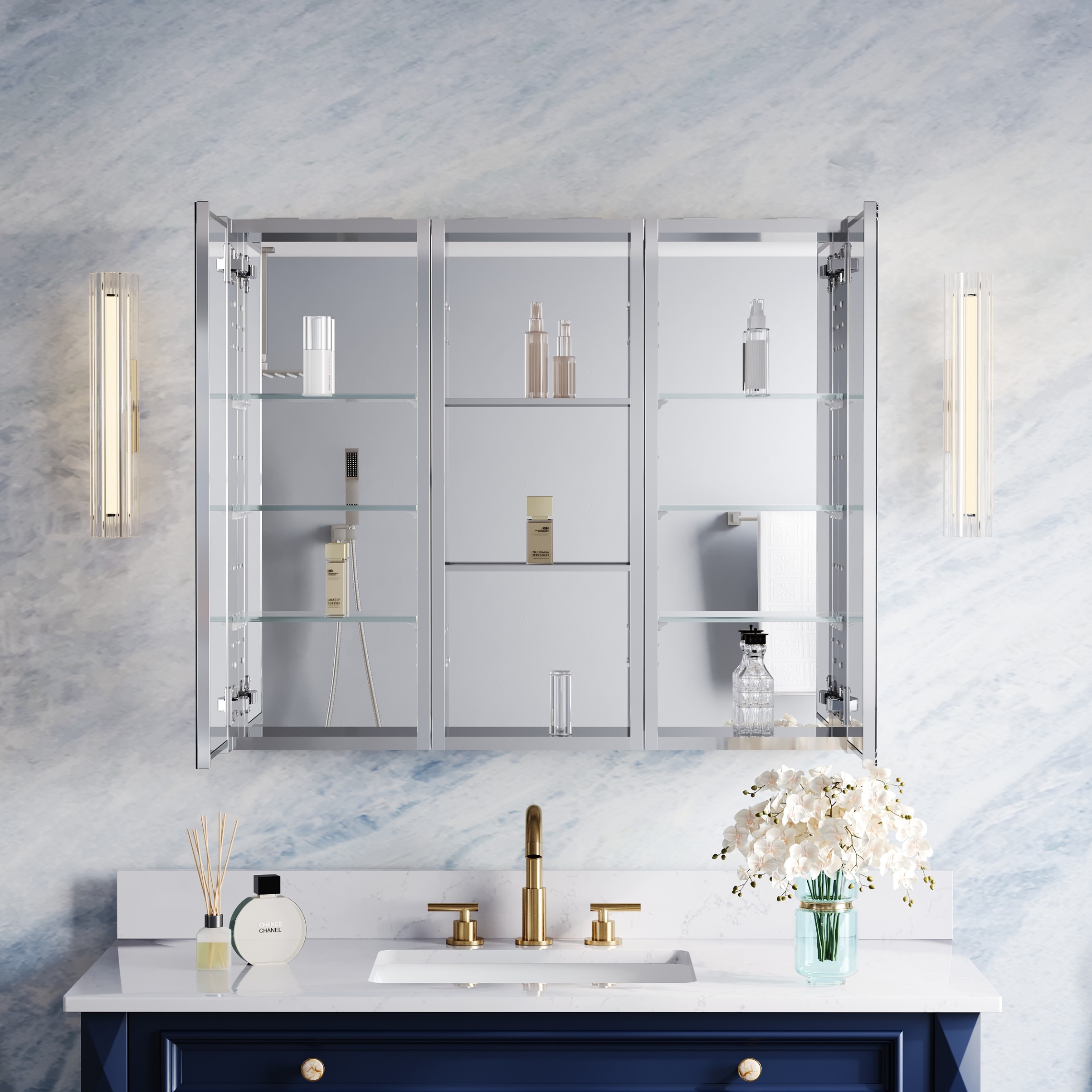 WELLFOR B12L1230MCB2R Bathroom-Wall-Cabinets - View #4