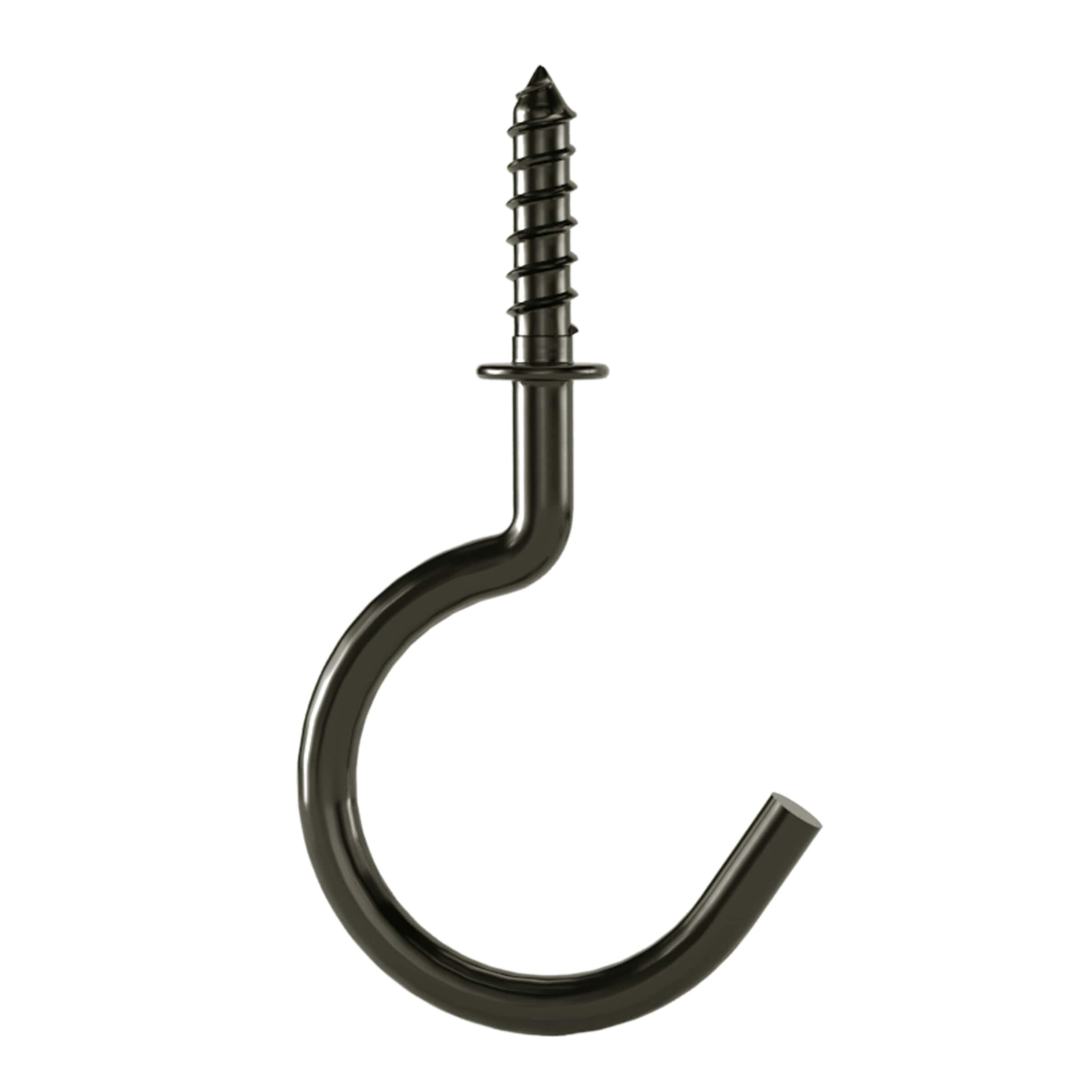 Hillman 1.25-in Black Steel Cup Hook (15-Pack) in the Hooks department at