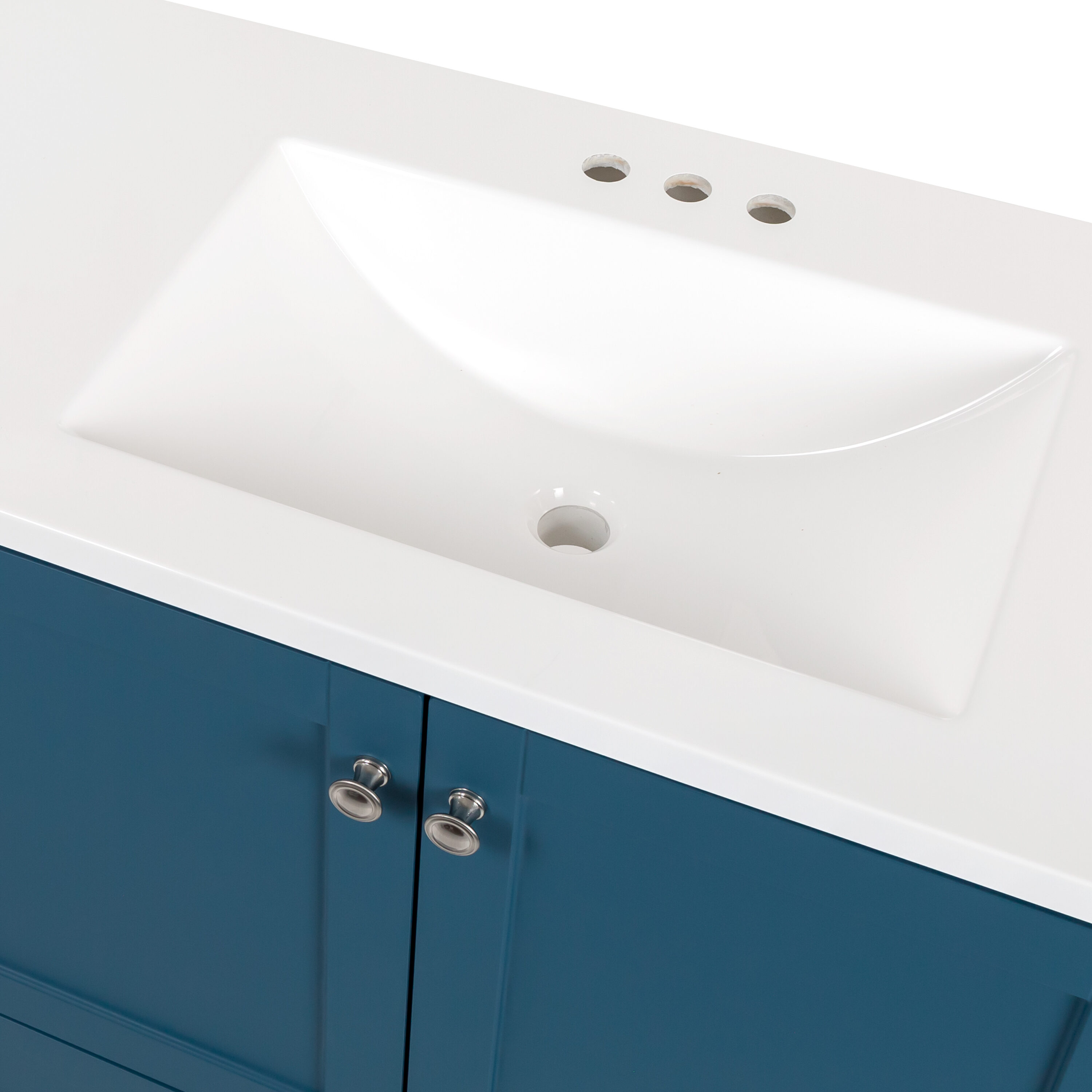 Diamond NOW Cassidy 60-in Admiral Blue Double Sink Bathroom Vanity with  White Cultured Marble Top in the Bathroom Vanities with Tops department at