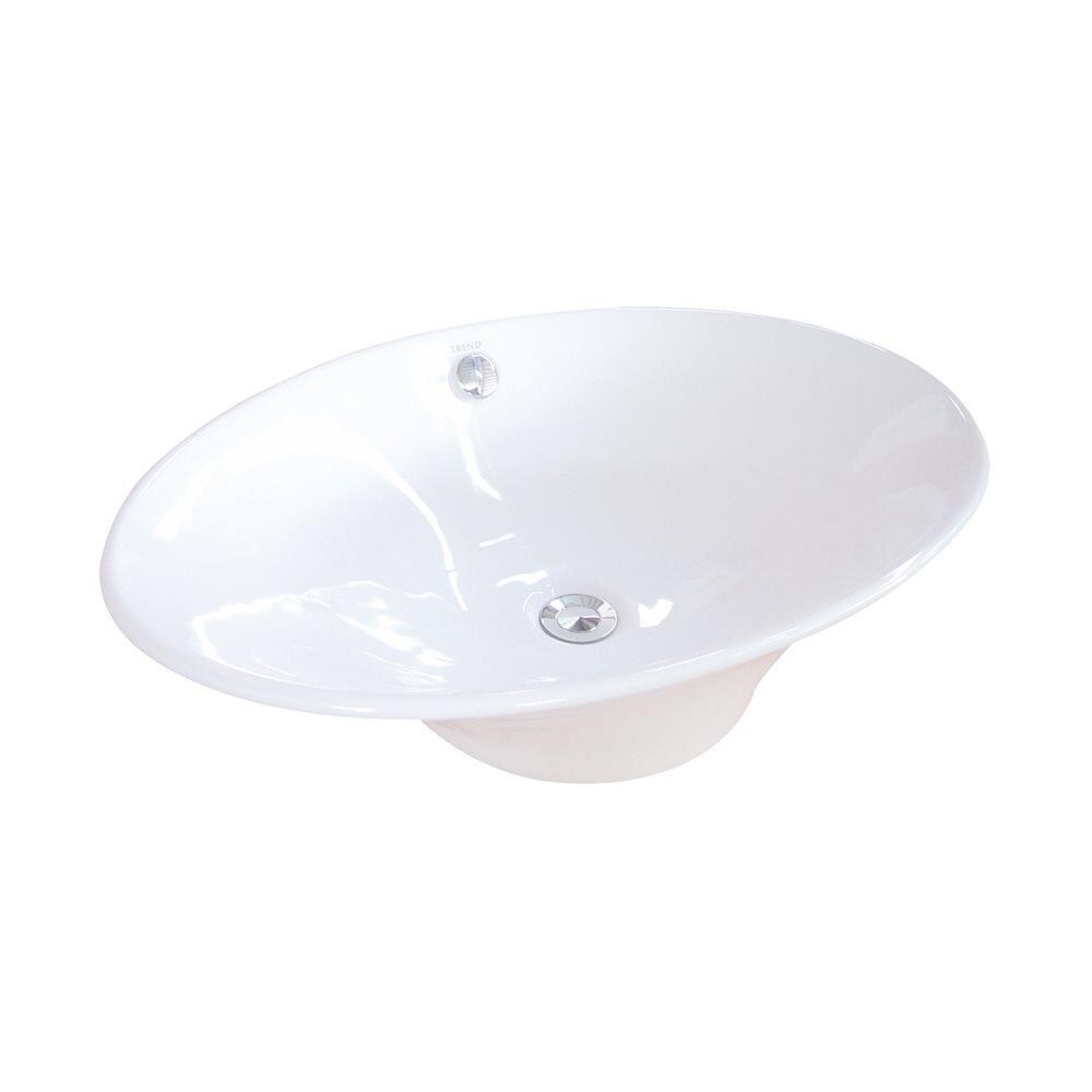 Elements of Design EDV4110 Blossom White Vessel Oval Transitional Bathroom Sink (15.5-in x 24.25-in)