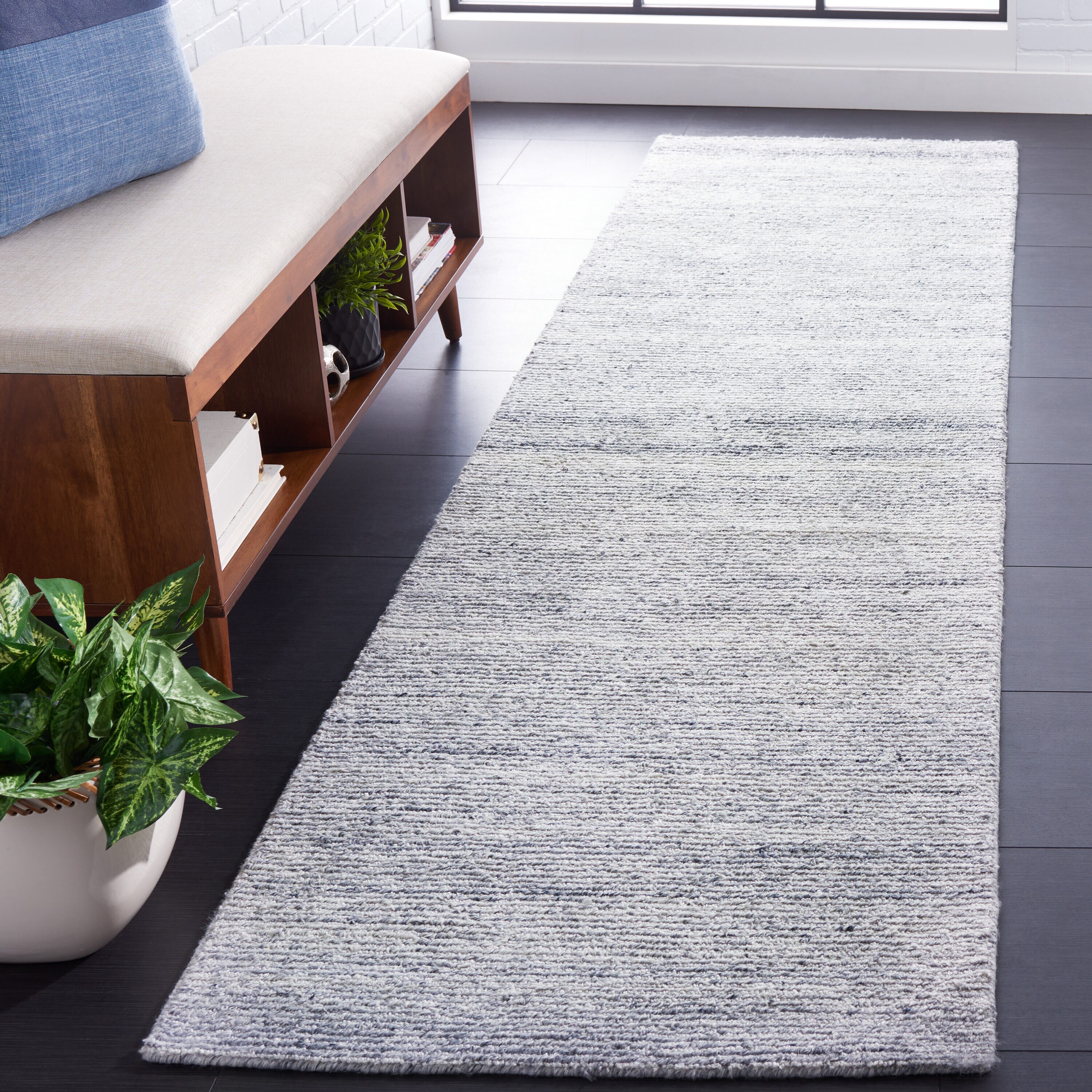 Mirage 425 Blue/Ivory Contemporary 2ft-3in x 9ft Runner Rug