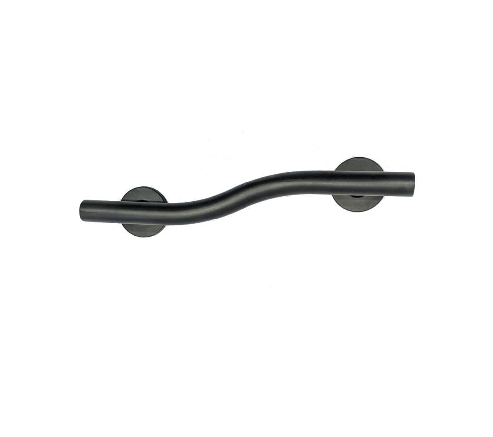CSI Bathware BAR-WL28-TW-125-MB Wave shaped 23-in Matte Black Wall Mount ADA Compliant Grab Bar (500-lb Weight Capacity)