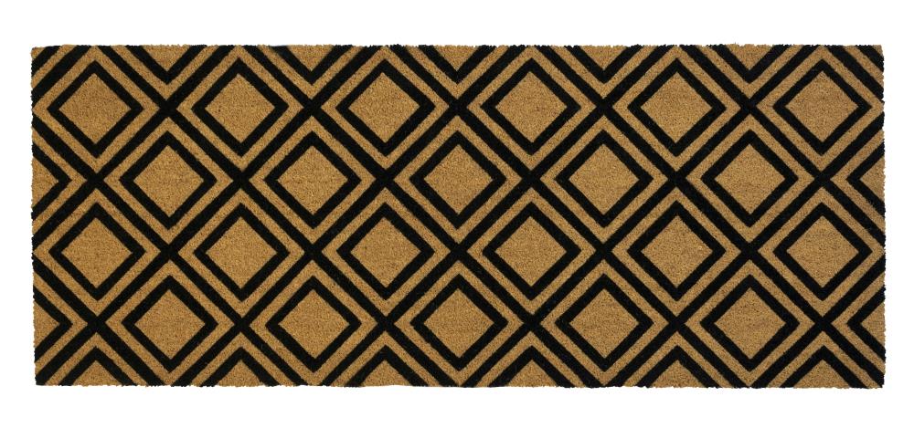 Indoor/outdoor Coir Doormat With Border Natural/black - Entryways