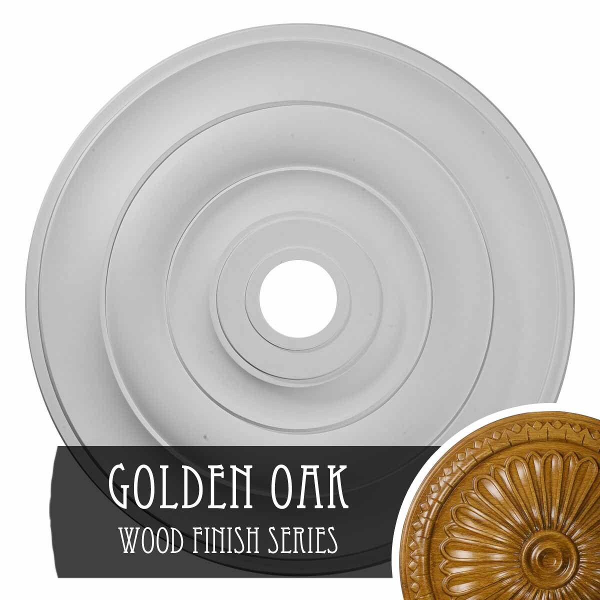Ekena Millwork CM26JEGOS Jefferson 26.5-in W x 26.5-in L Golden Oak Polyurethane Ceiling Medallion