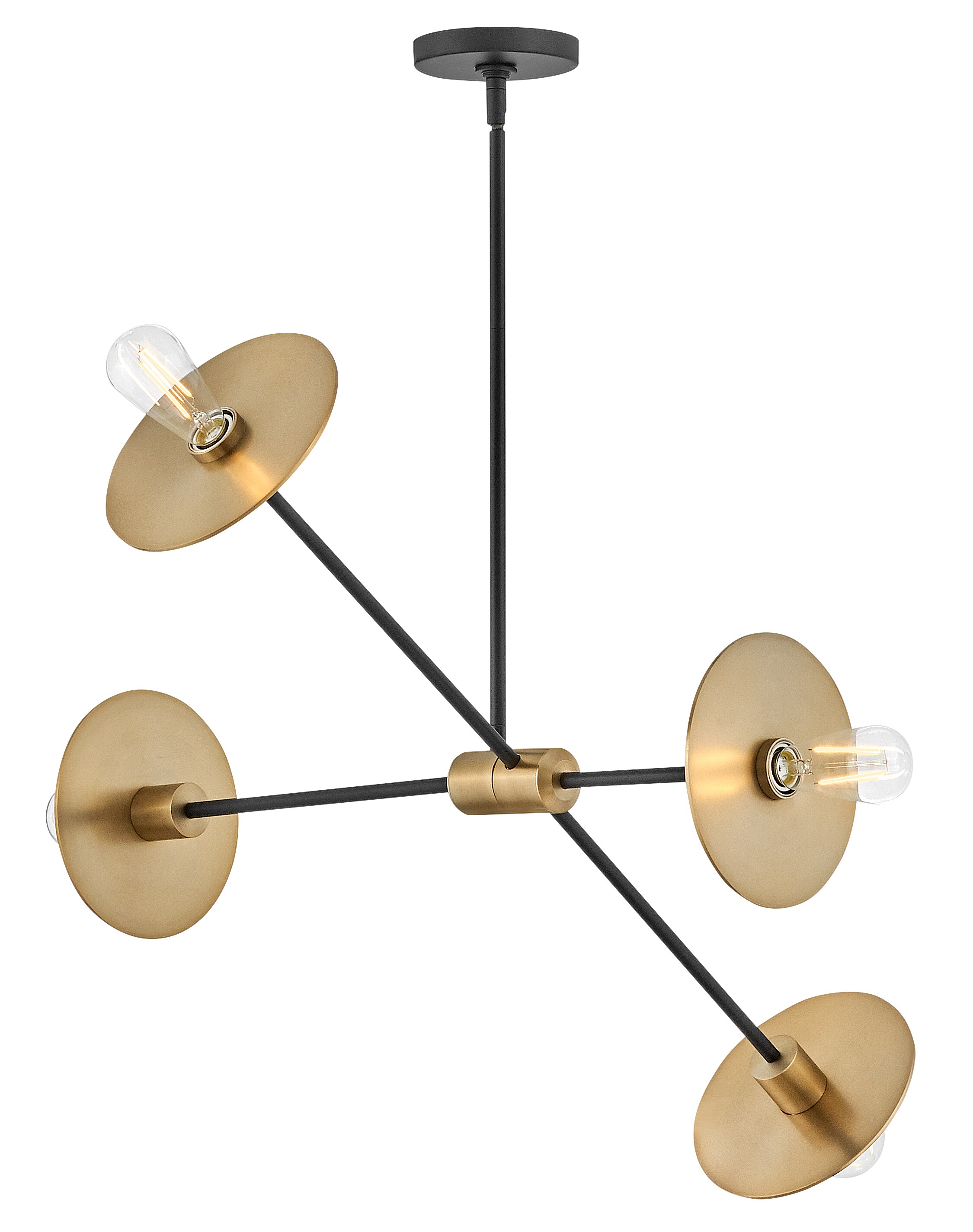 Cupertino Lacquered Brass 4-Light Steel Sputnik Chandelier