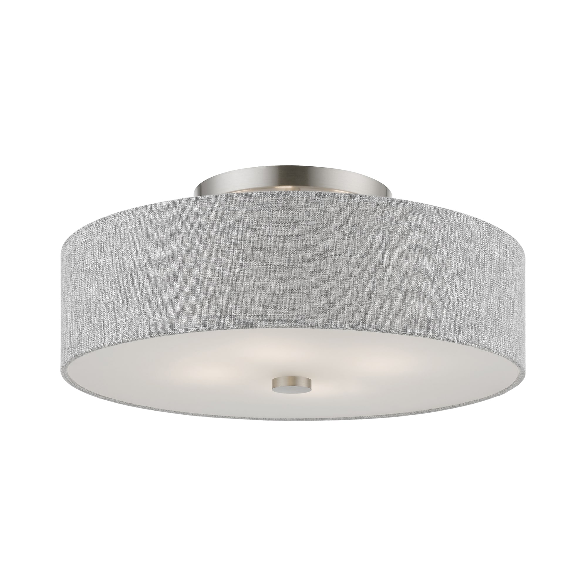 Dakota Brushed Nickel 4-Light Semi-Flush Mount with Urban Gray Shade