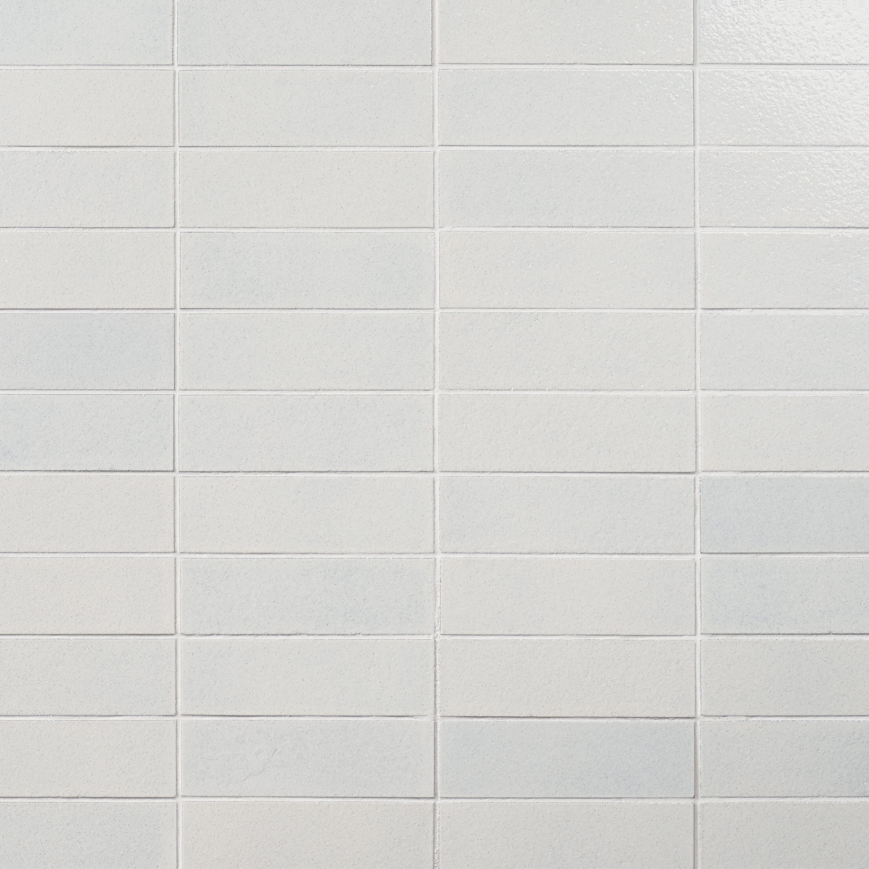 Cotton Glossy White Lava Stone Subway Wall Tile 2" x 8"