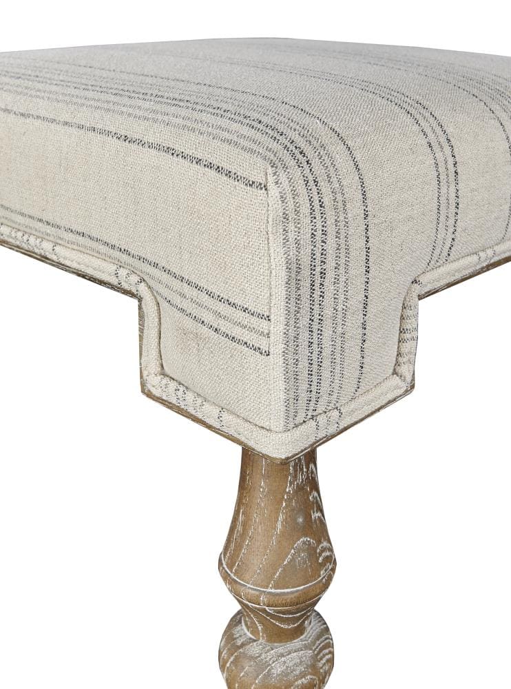 Rustic Charm Backless Barstool in Brown Finish with Geometric Seat