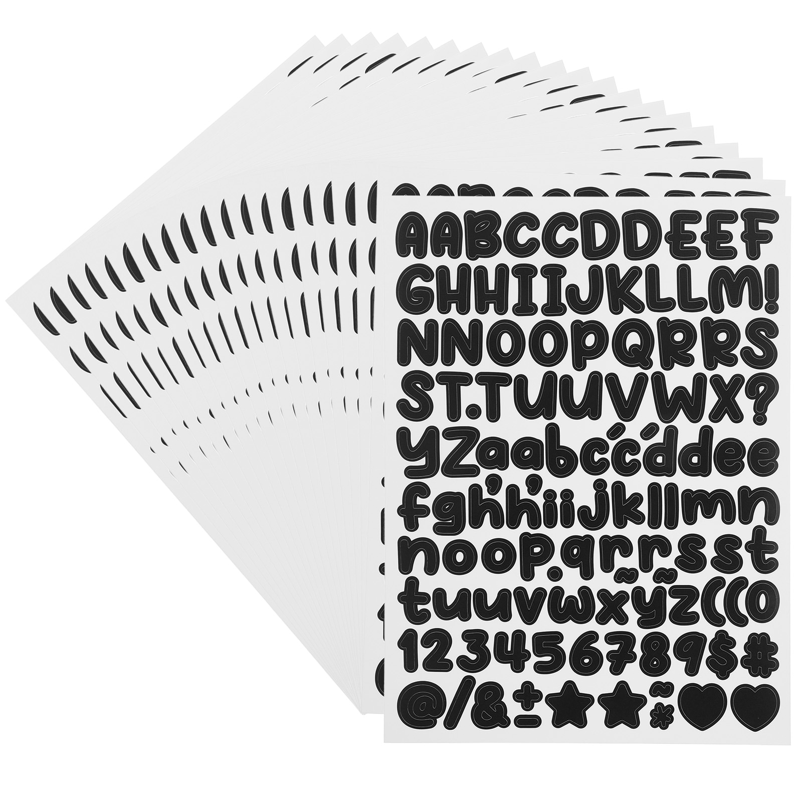 PATIKIL 20 Sheets Letter Stickers 2240pcs 1/2 Inch Small Vinyl Letter Number Stickers for Mailbox Poster Board Scrapbooking Bottle Classroom Decor Black