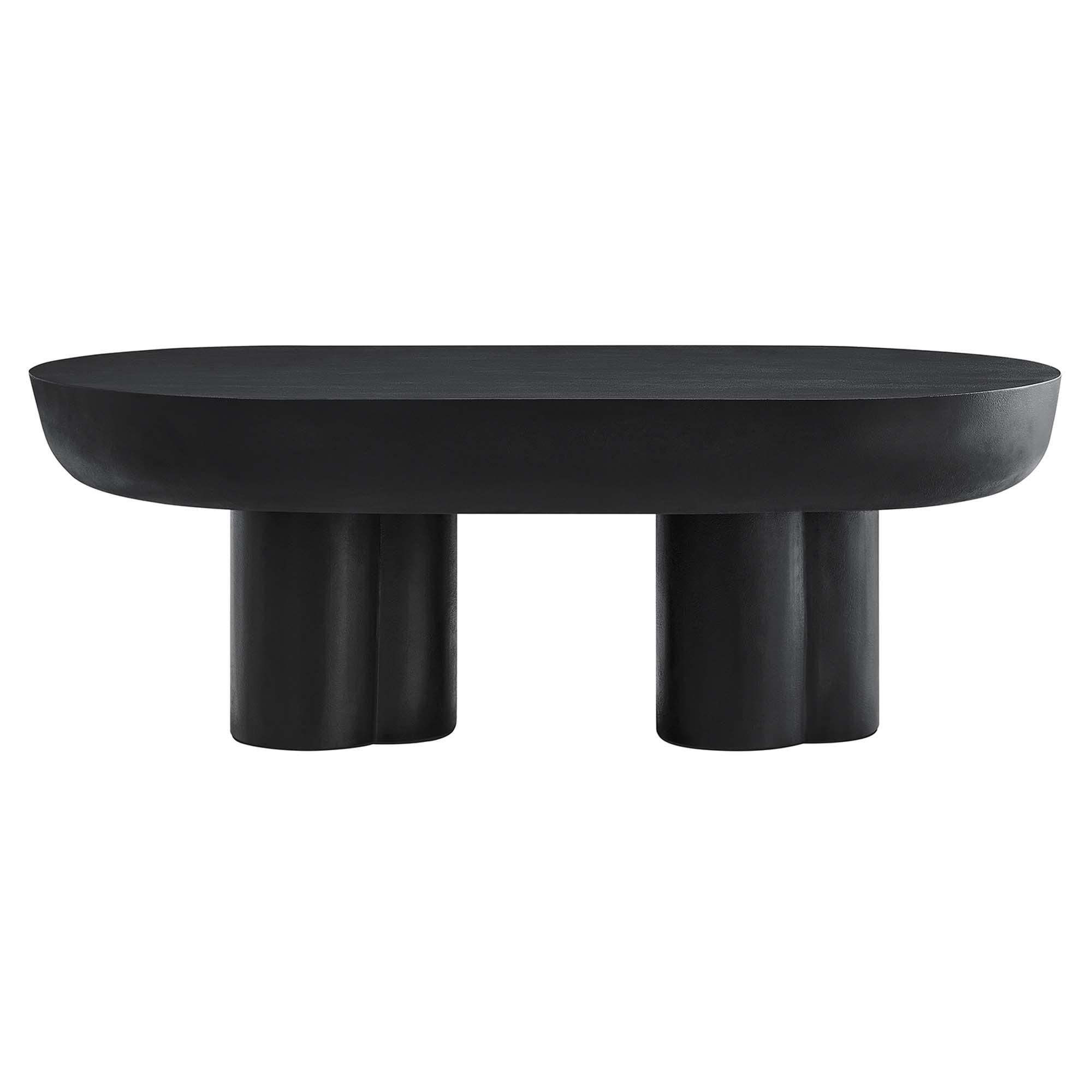  Caspian Oval Concrete Coffee Table in Black