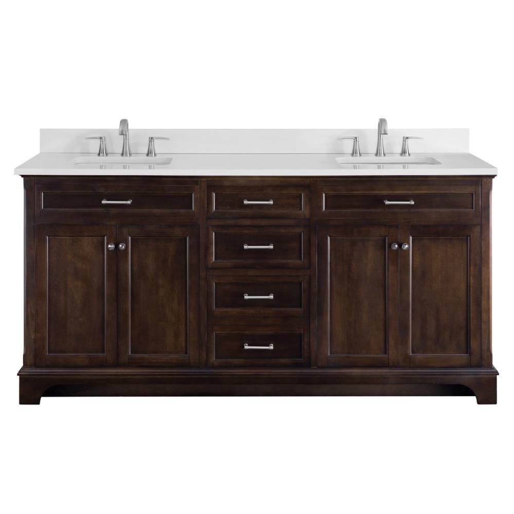 Scott Living Roveland 72-in Mahogany Double Sink Bathroom ...